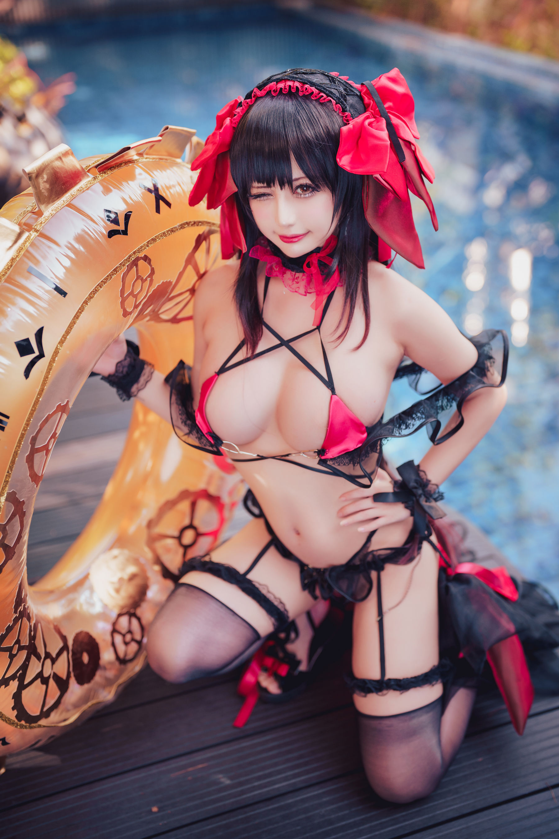 沖田凜花Rinka - Kurumi Tokisaki Swimsuit-图4