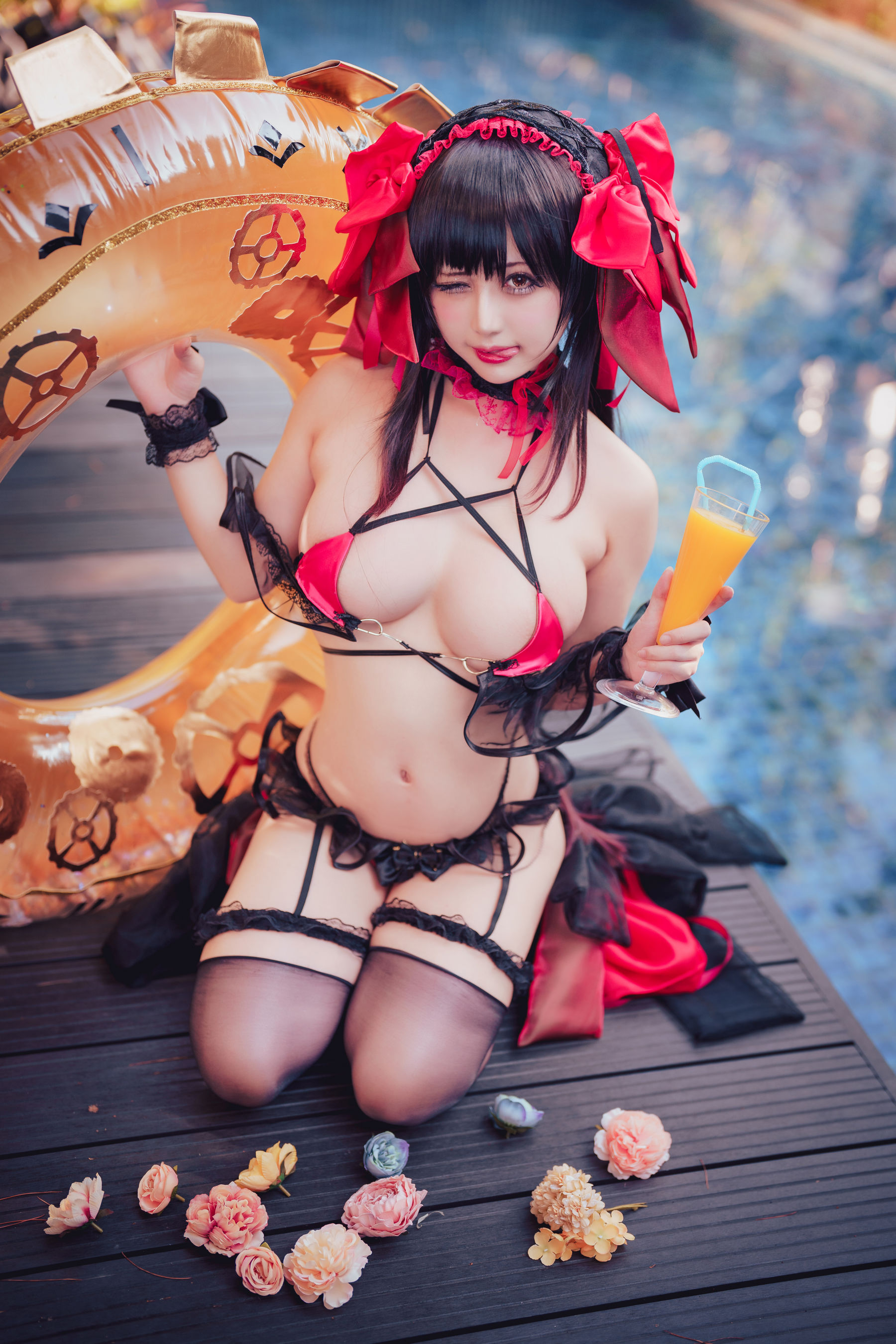 沖田凜花Rinka - Kurumi Tokisaki Swimsuit-图6