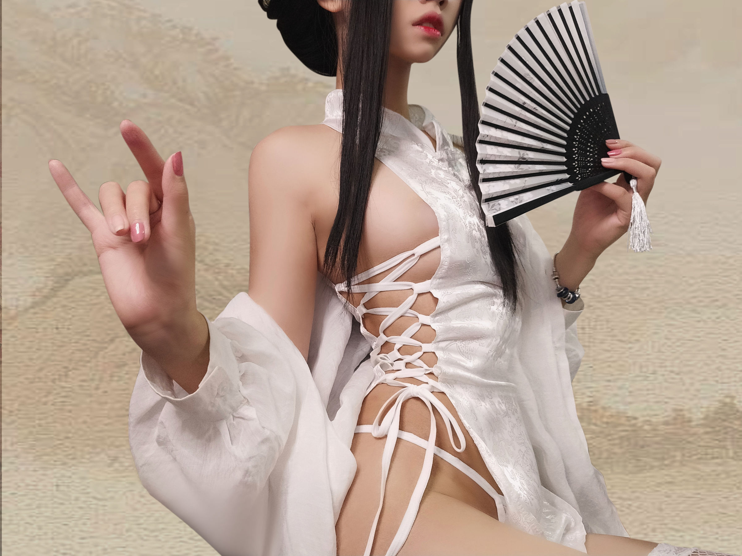 猫君君MaoJun - 绑带旗袍-图14
