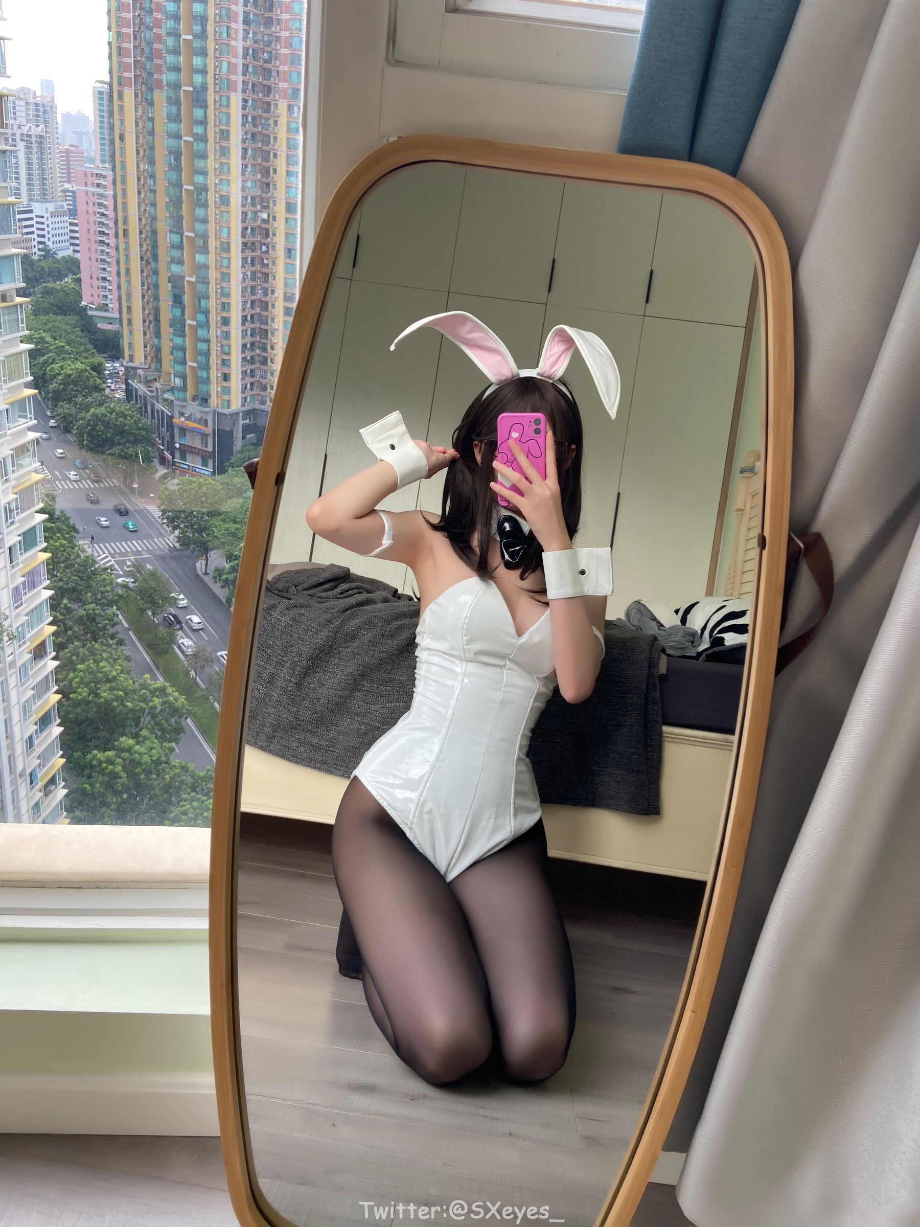 萌妹子眼酱大魔王w - 黑丝兔女郎-图12