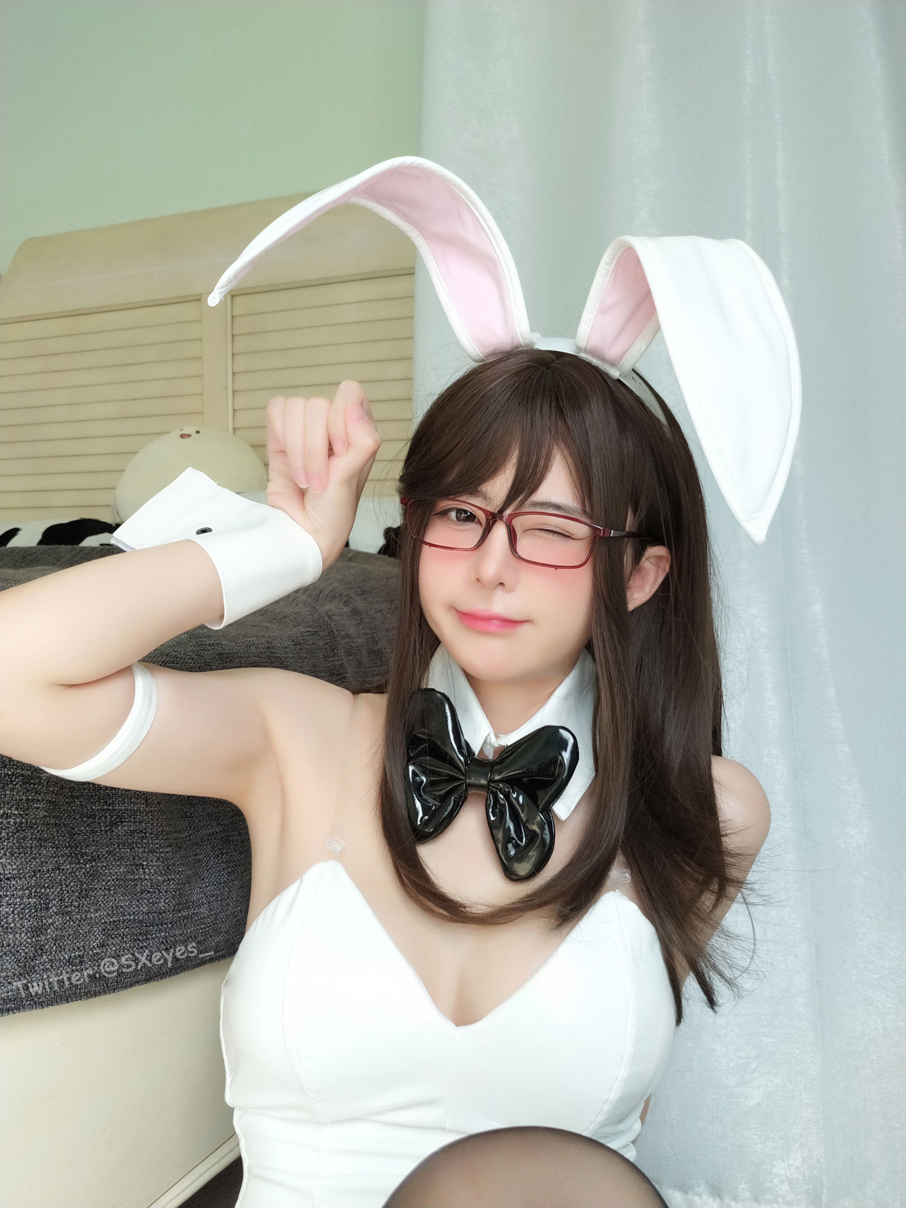 萌妹子眼酱大魔王w - 黑丝兔女郎-图18