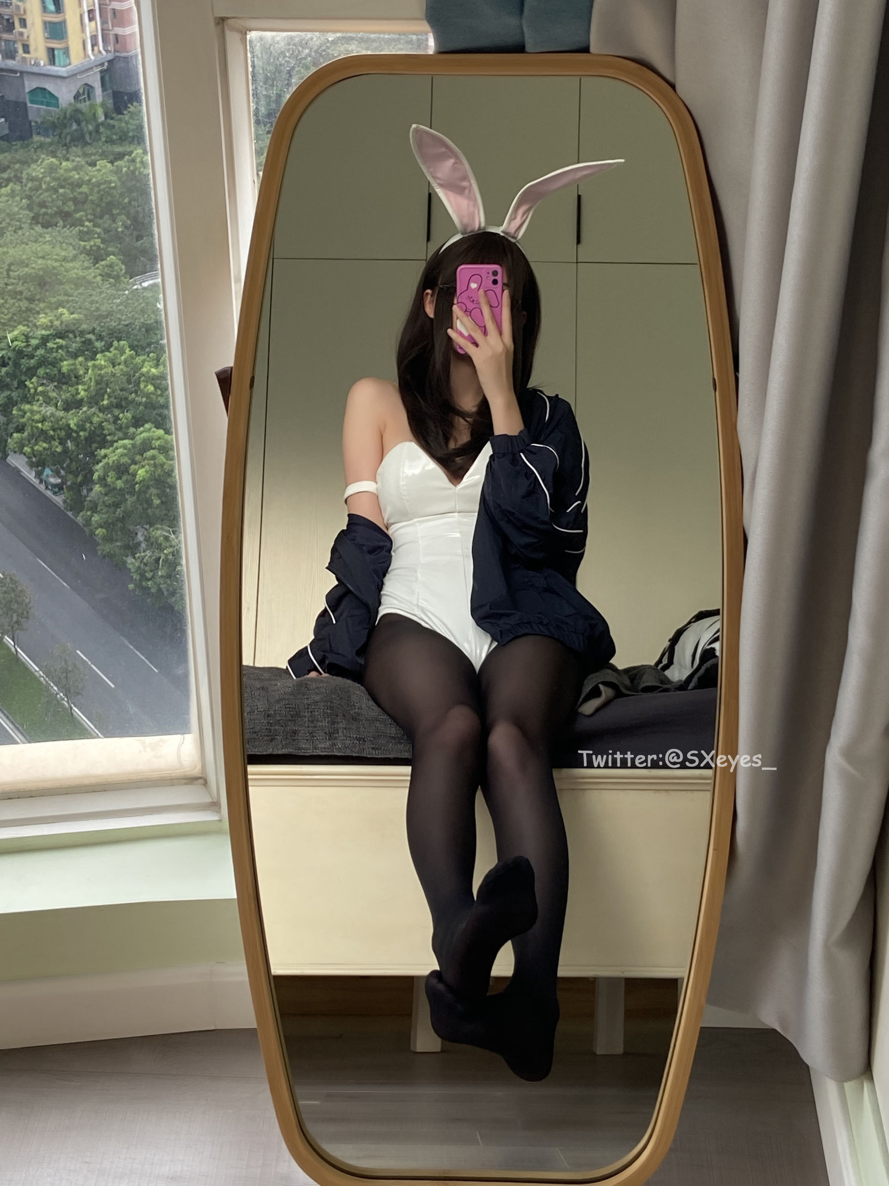 萌妹子眼酱大魔王w - 黑丝兔女郎-图4