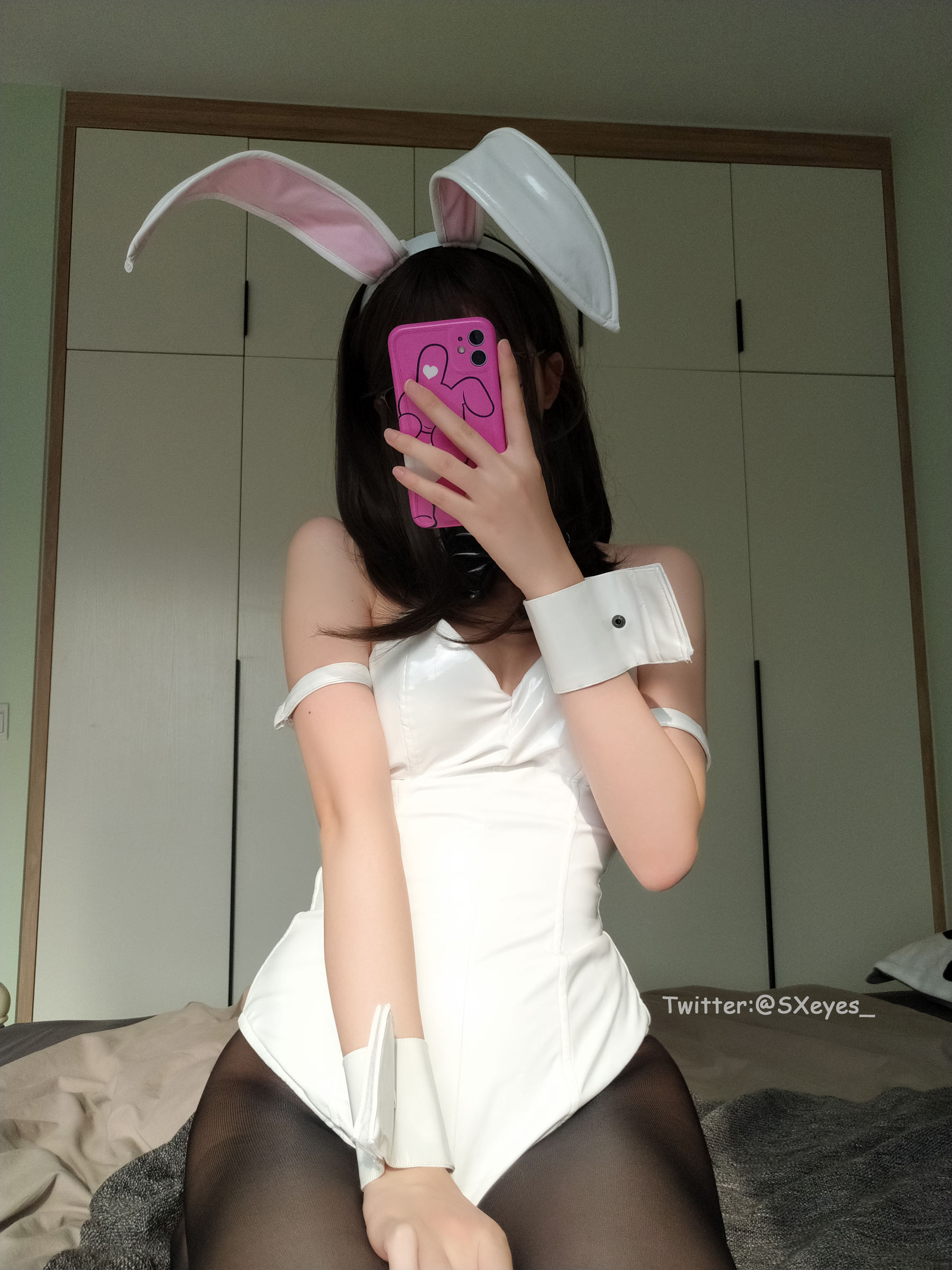 萌妹子眼酱大魔王w - 黑丝兔女郎-图7