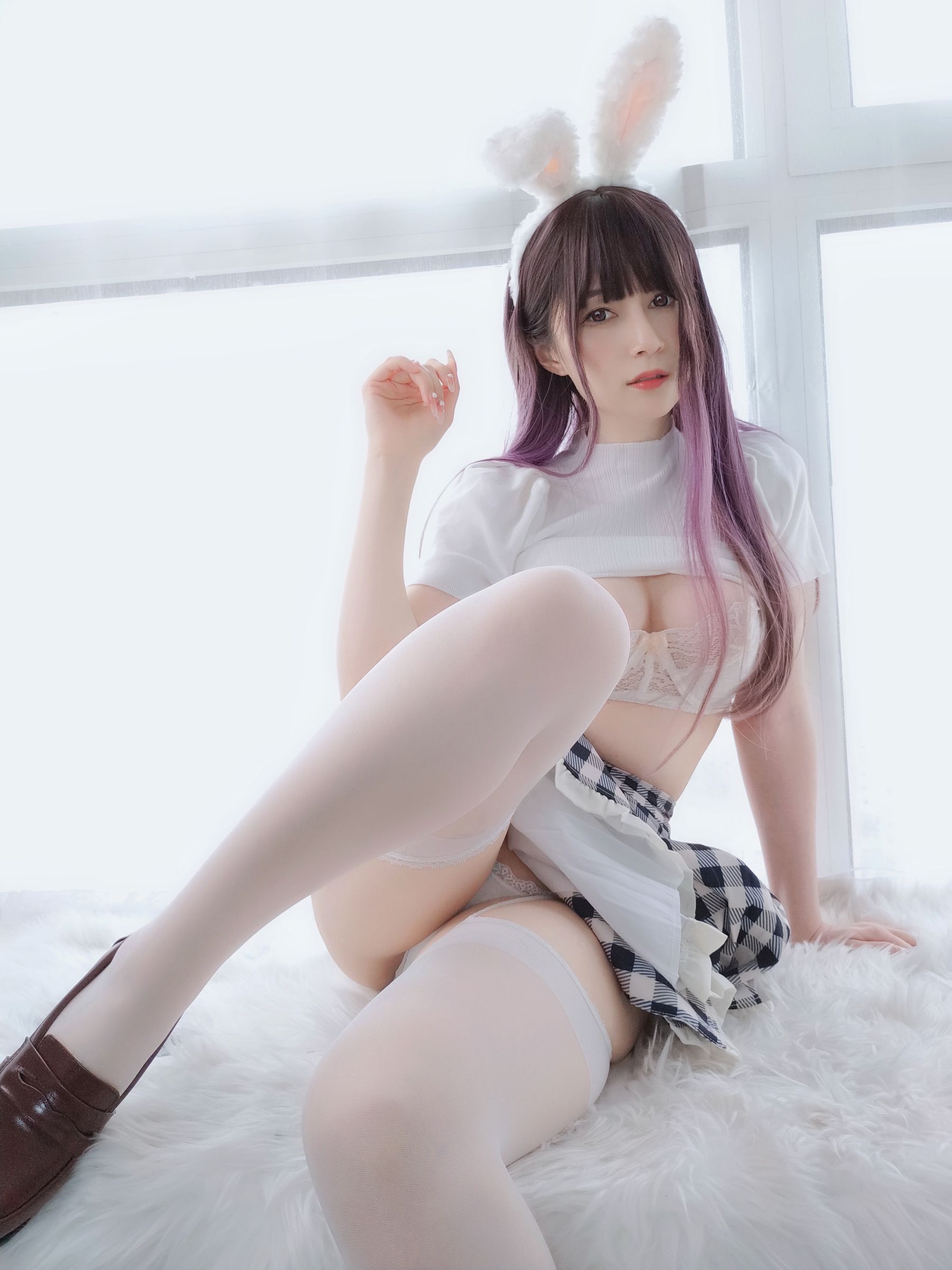 Coser小姐姐白银 - 白丝兔女郎-图163