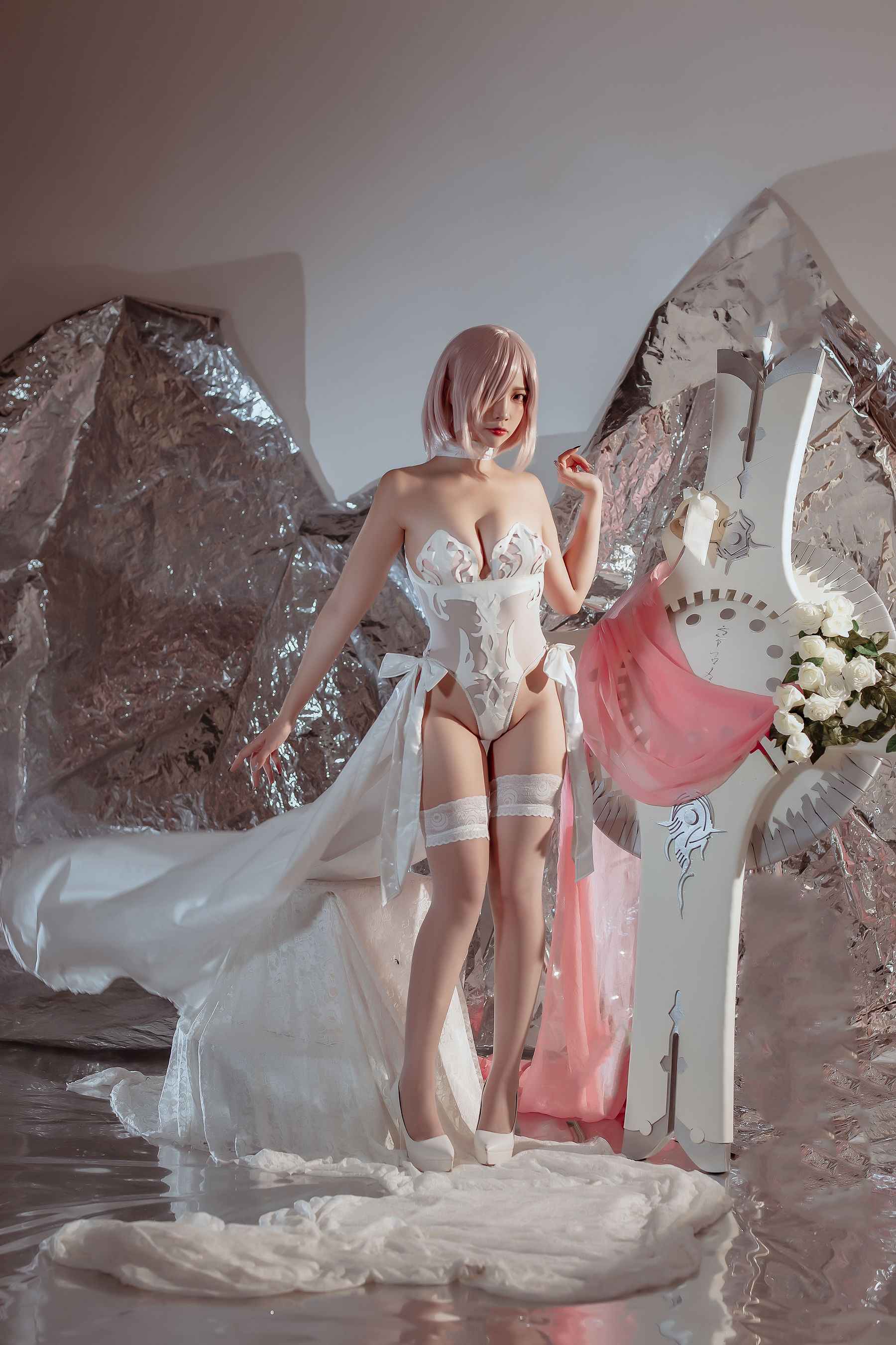 人气Coser二佐Nisa - fate玛修婚纱-图0