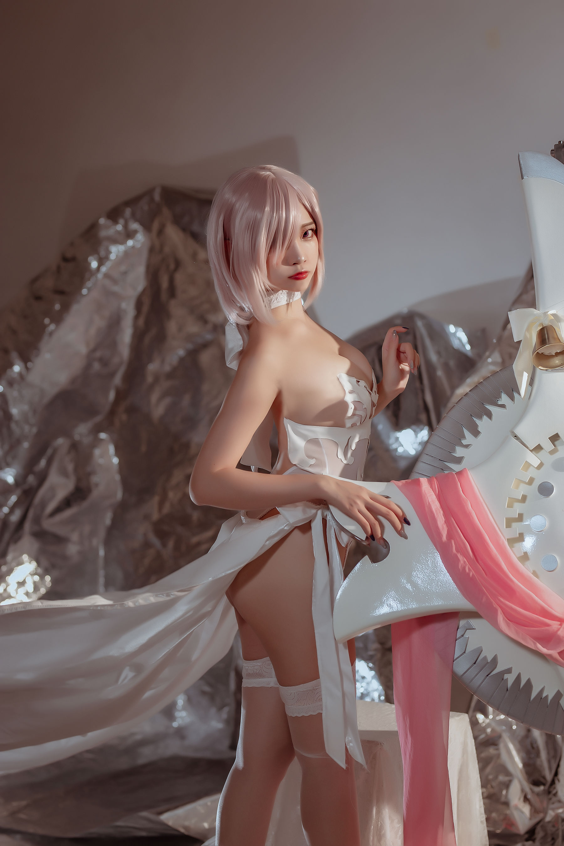 人气Coser二佐Nisa - fate玛修婚纱-图9