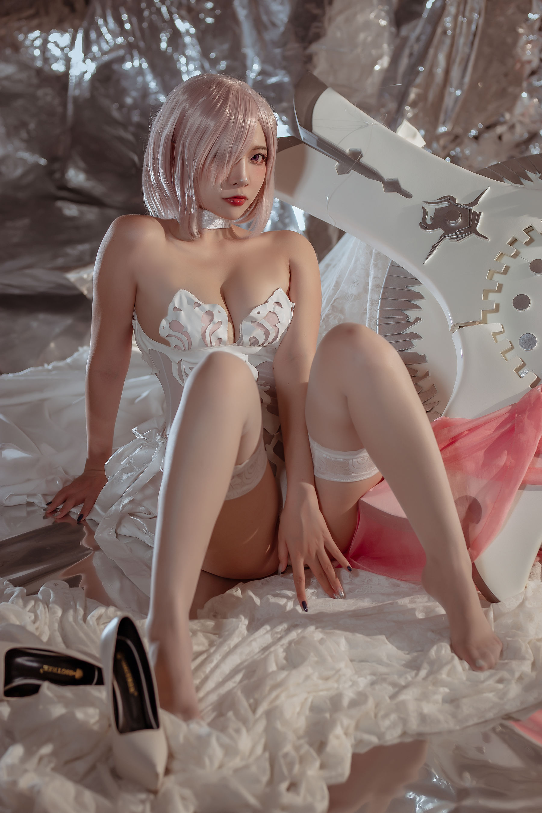 人气Coser二佐Nisa - fate玛修婚纱-图16
