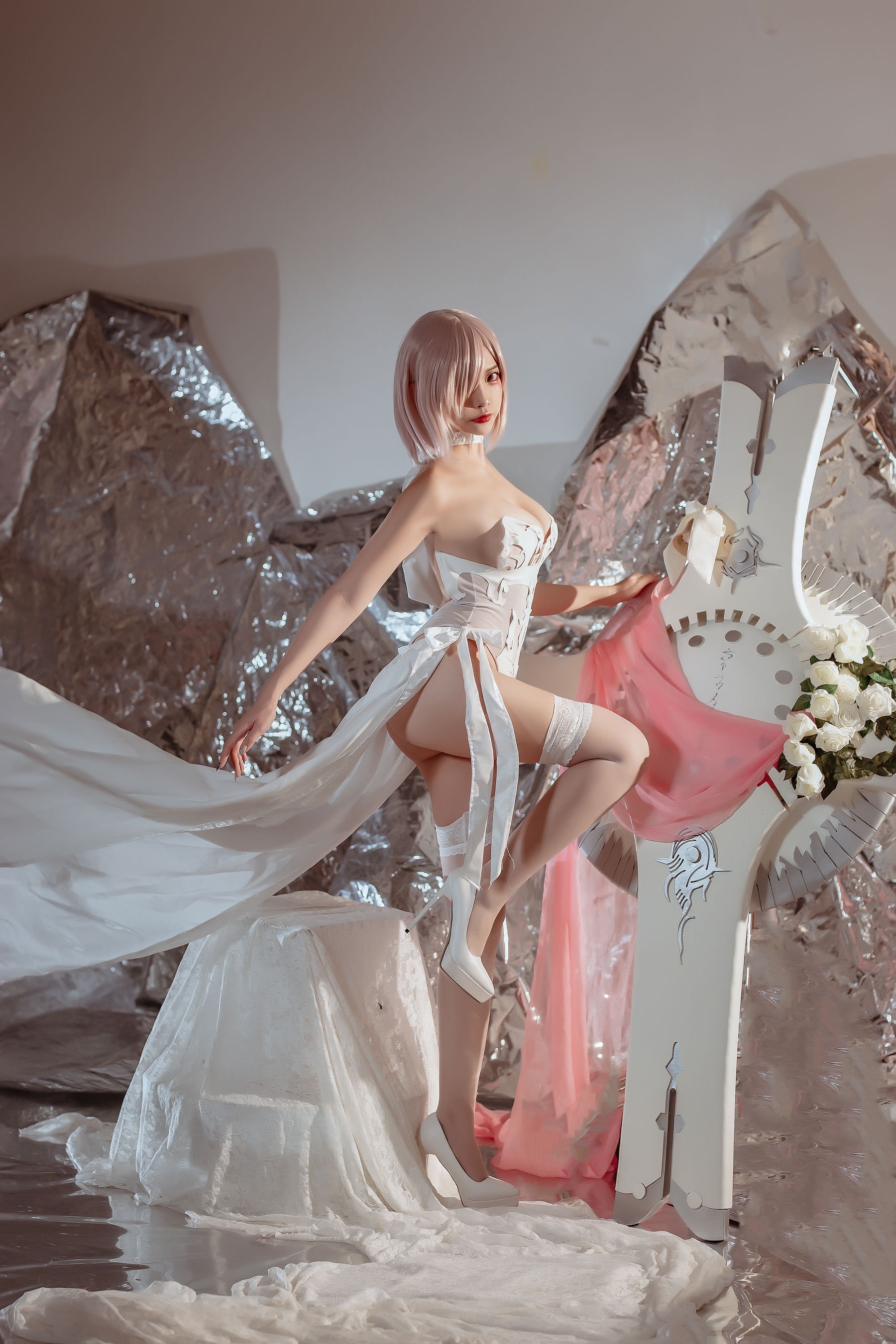 人气Coser二佐Nisa - fate玛修婚纱-图1