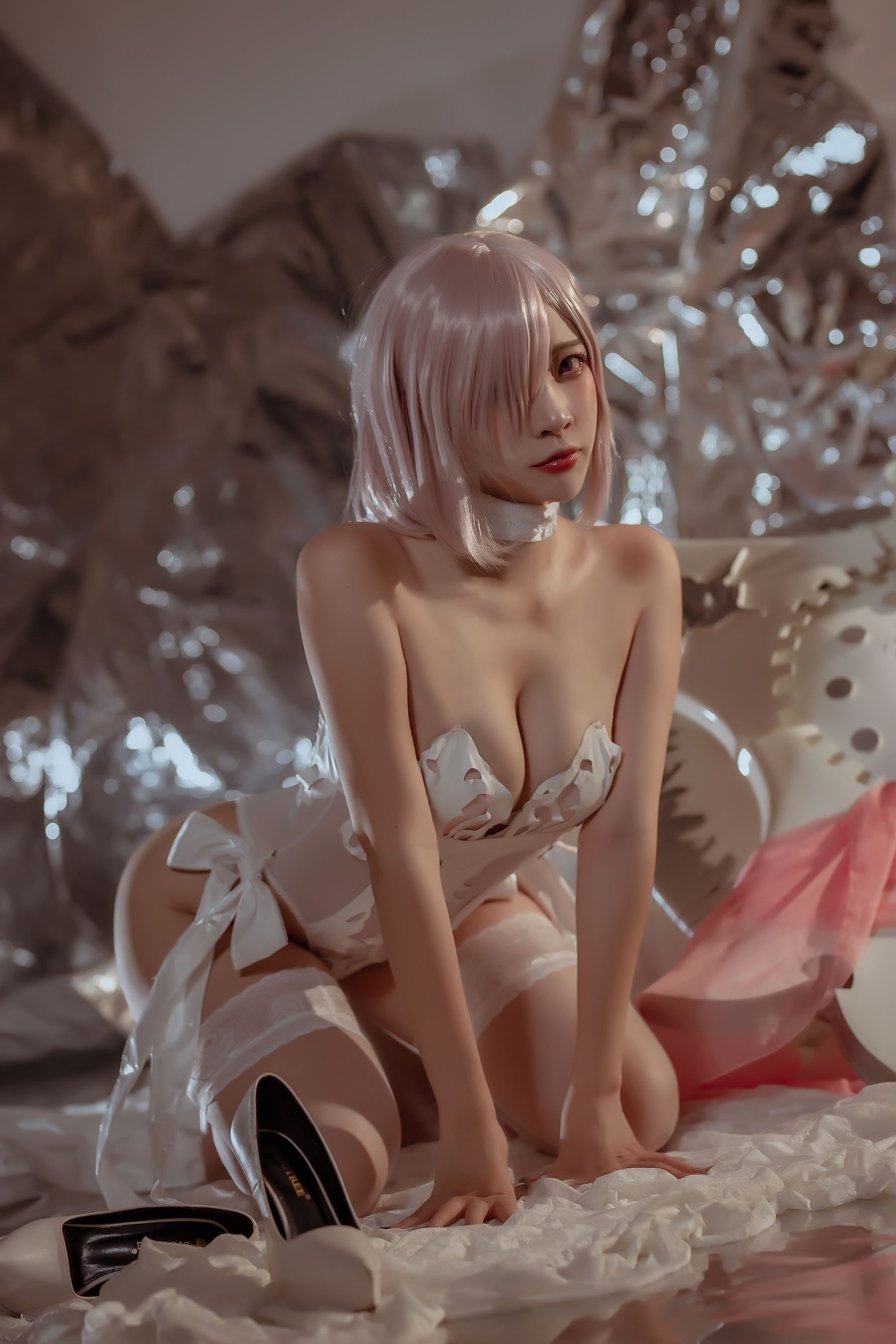 人气Coser二佐Nisa - fate玛修婚纱-图22