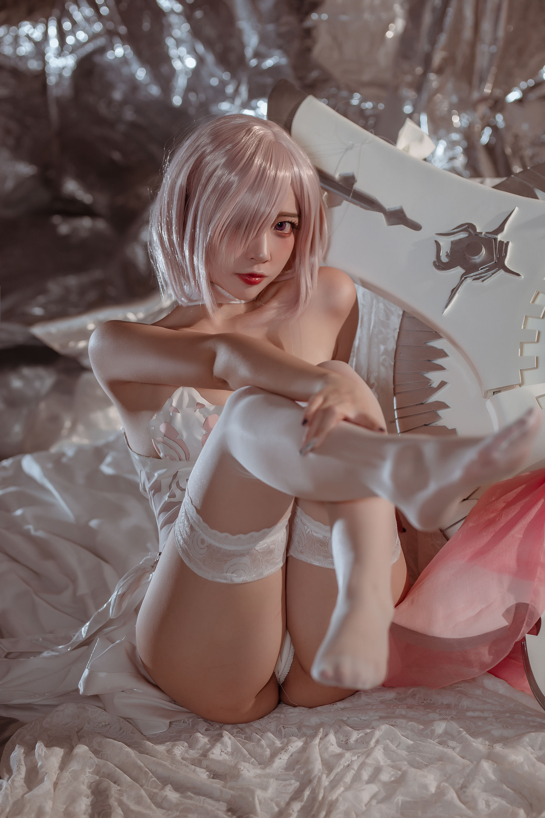 人气Coser二佐Nisa - fate玛修婚纱-图25