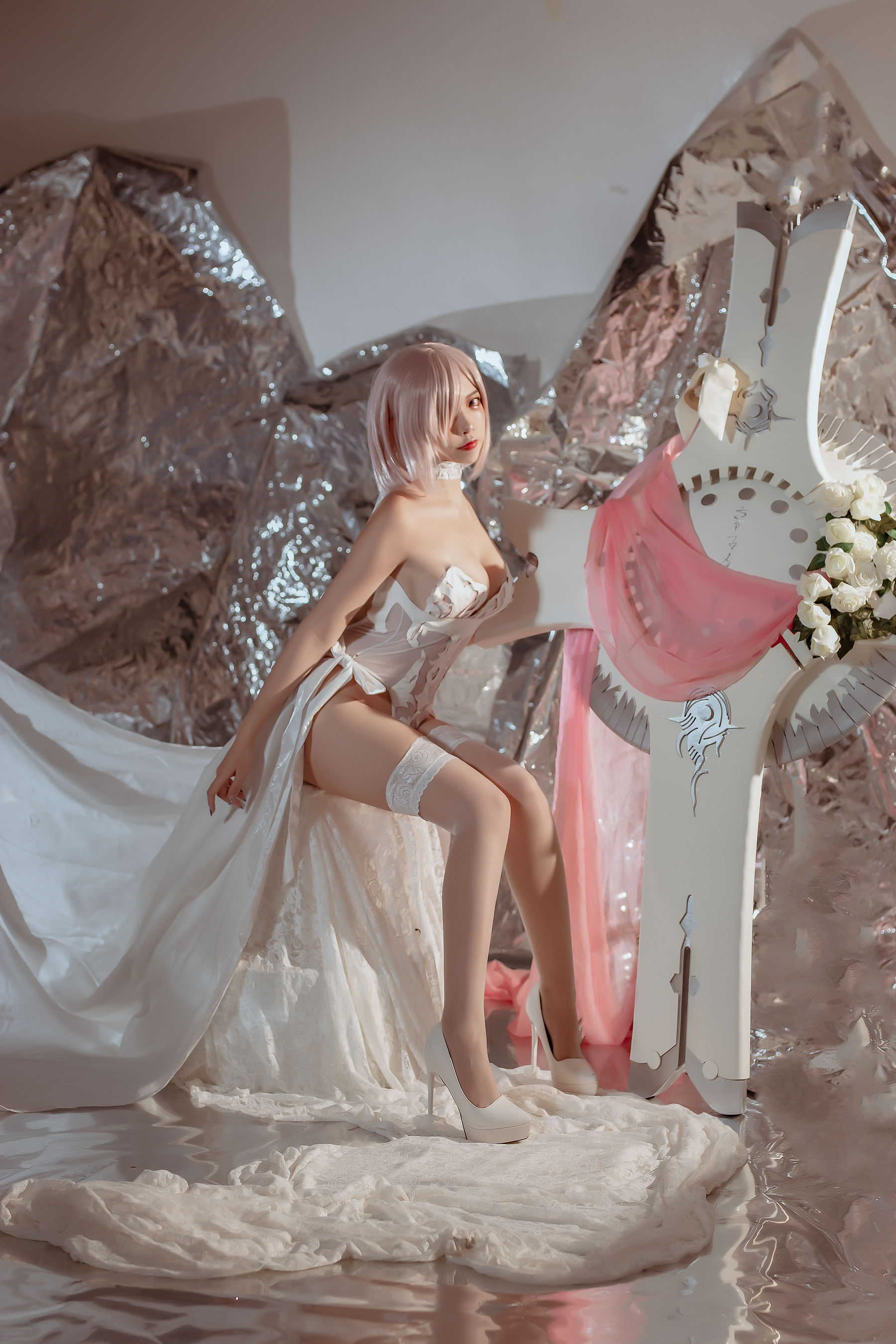 人气Coser二佐Nisa - fate玛修婚纱-图2