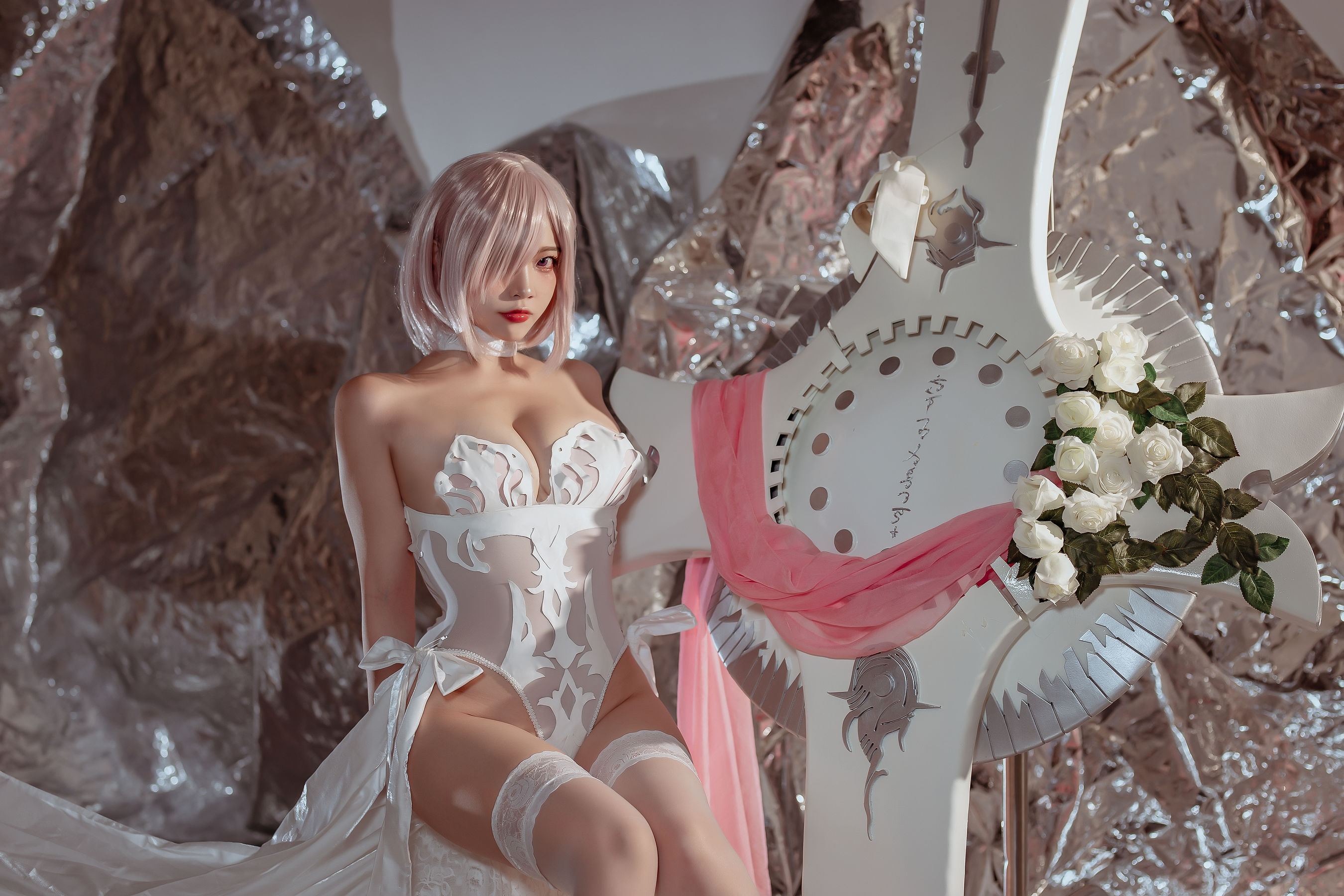人气Coser二佐Nisa - fate玛修婚纱-图31