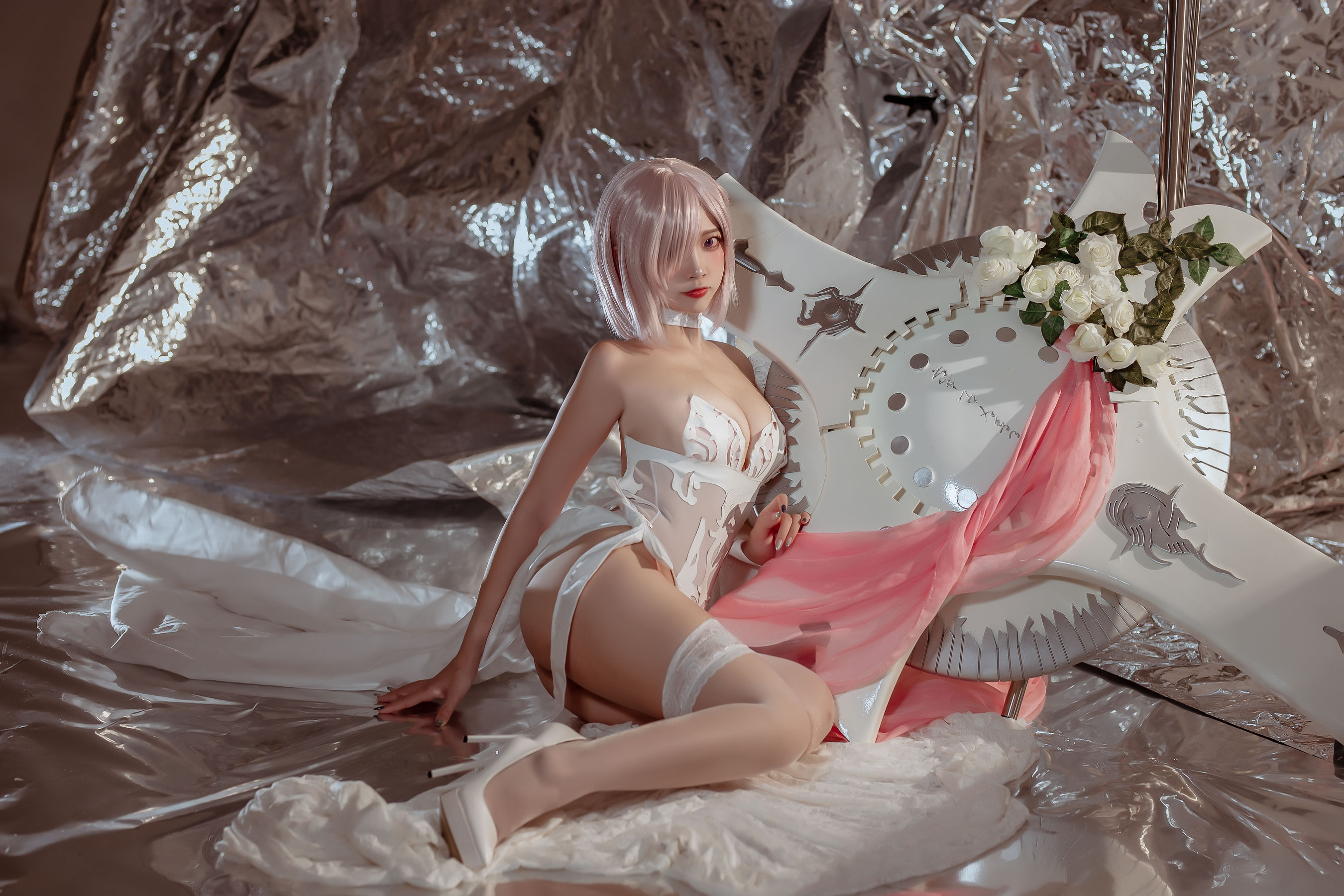 人气Coser二佐Nisa - fate玛修婚纱-图34