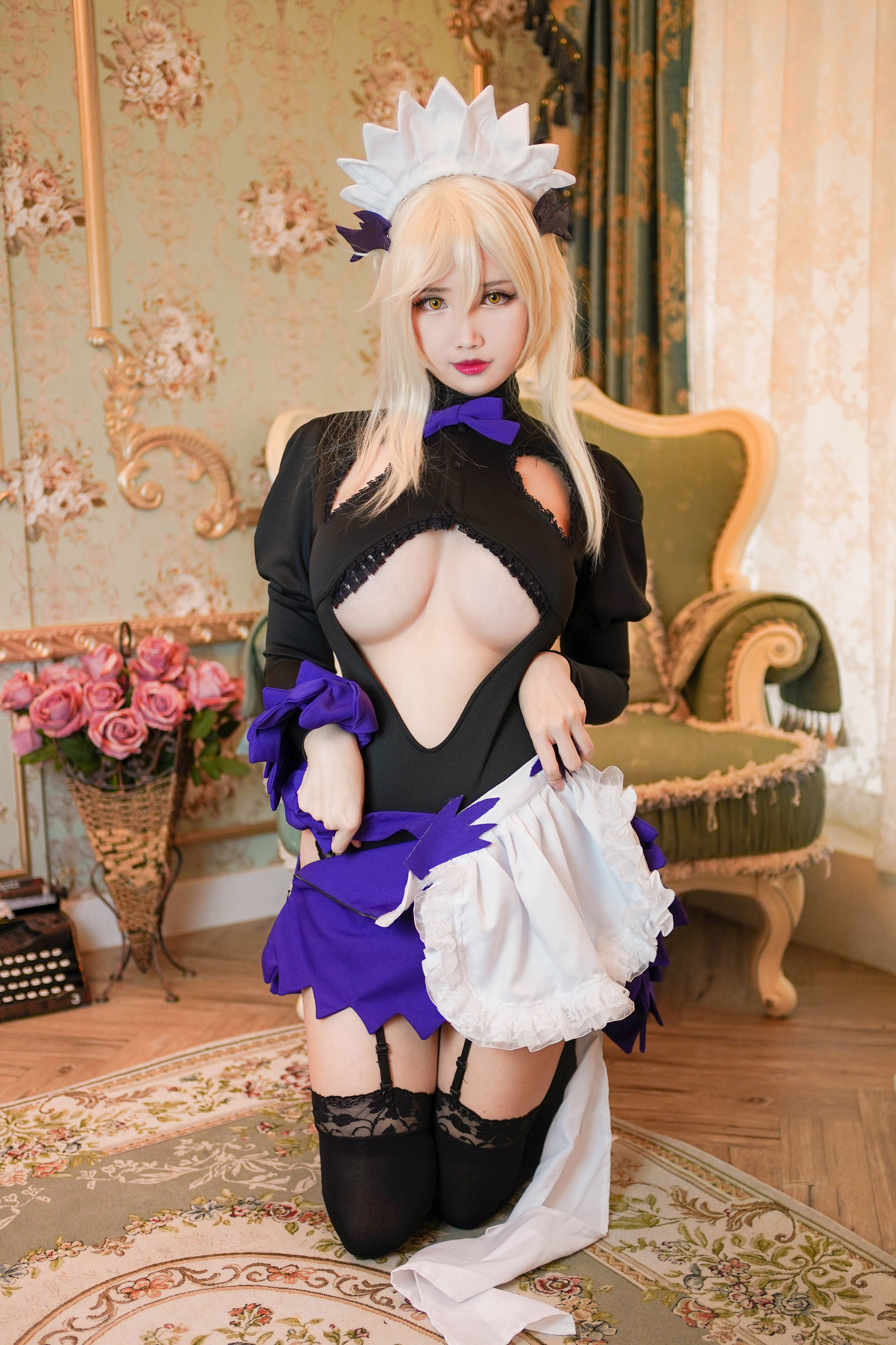 Coser萱-KaYa - 泳装阿尔托莉雅女仆-图13