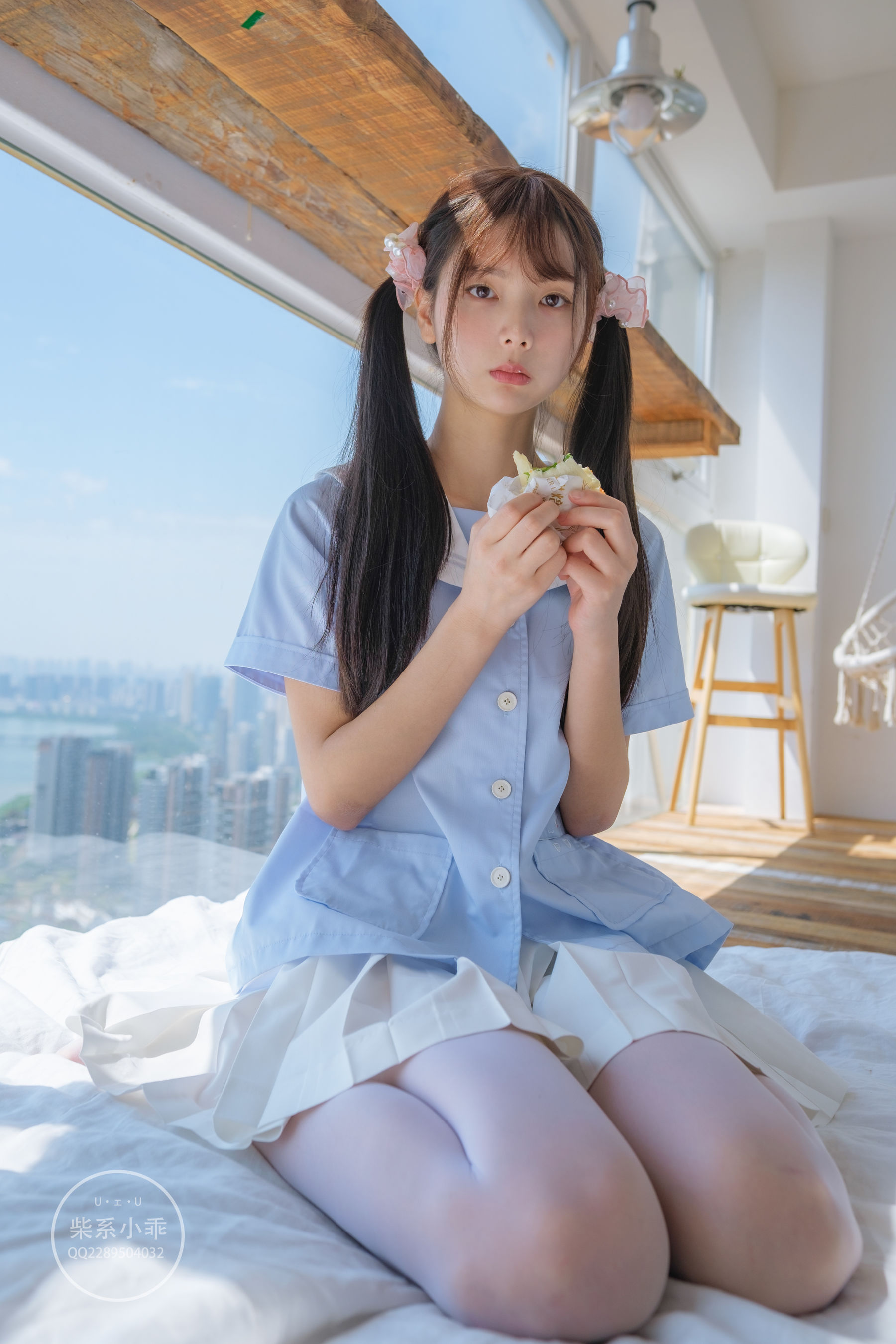 柴系小乖(稚乖画册) - 晴空 白丝双马尾-图61