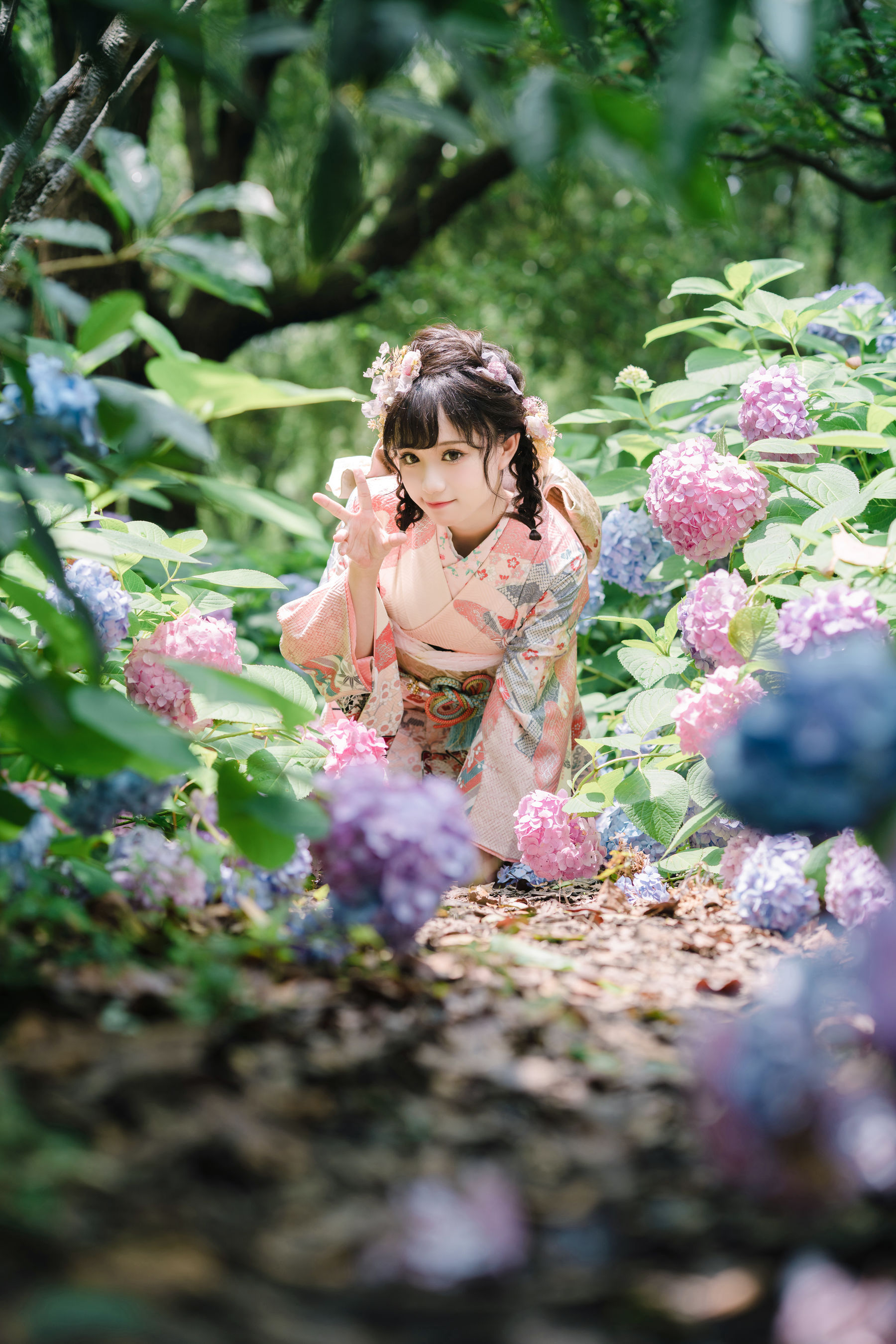 花柒Hana - 绣球花和服-图13