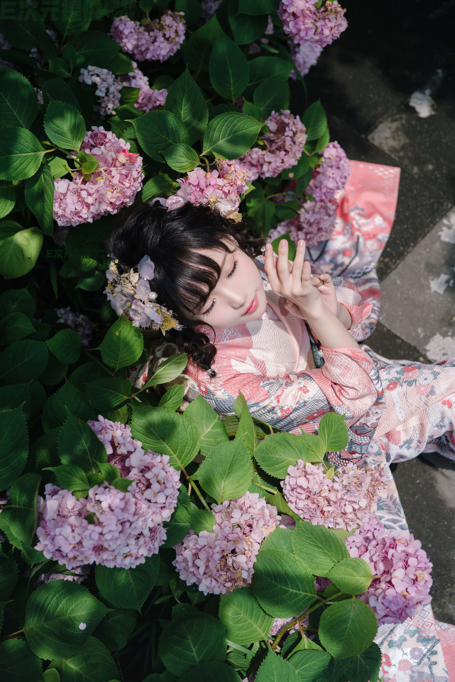 花柒Hana - 绣球花和服-图15