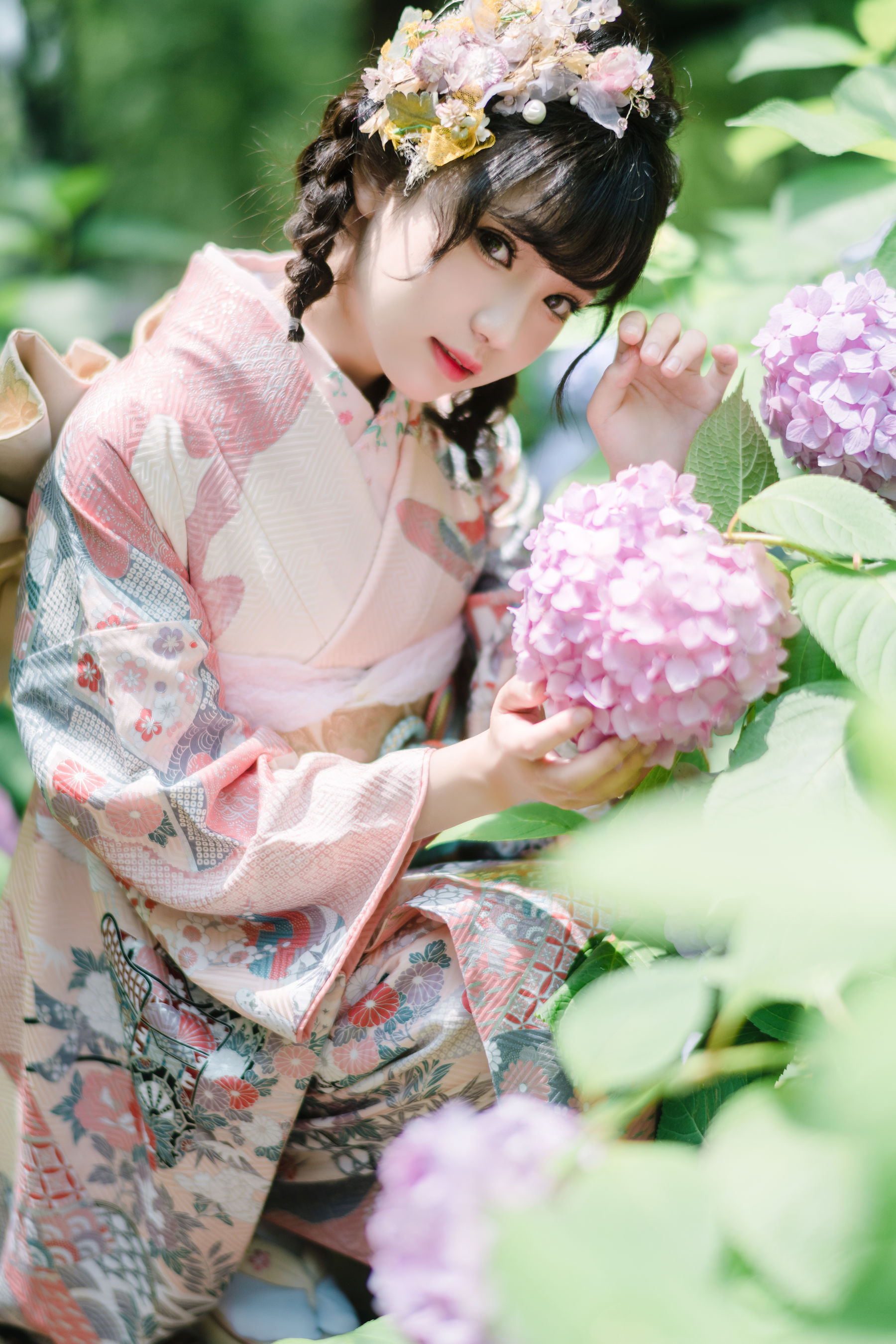花柒Hana - 绣球花和服-图1