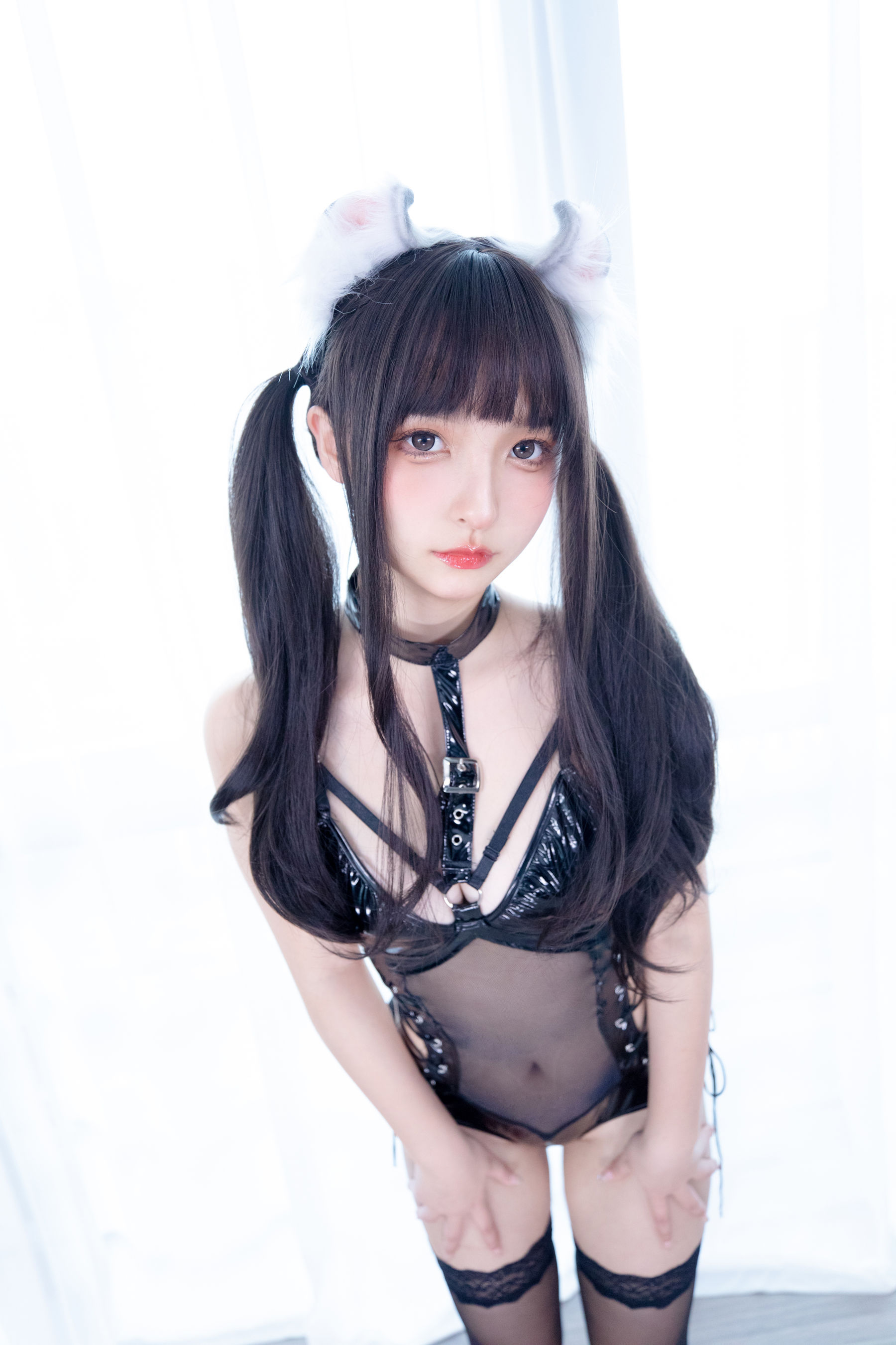 萝莉神楽板真冬 黑丝与黑胶-图0