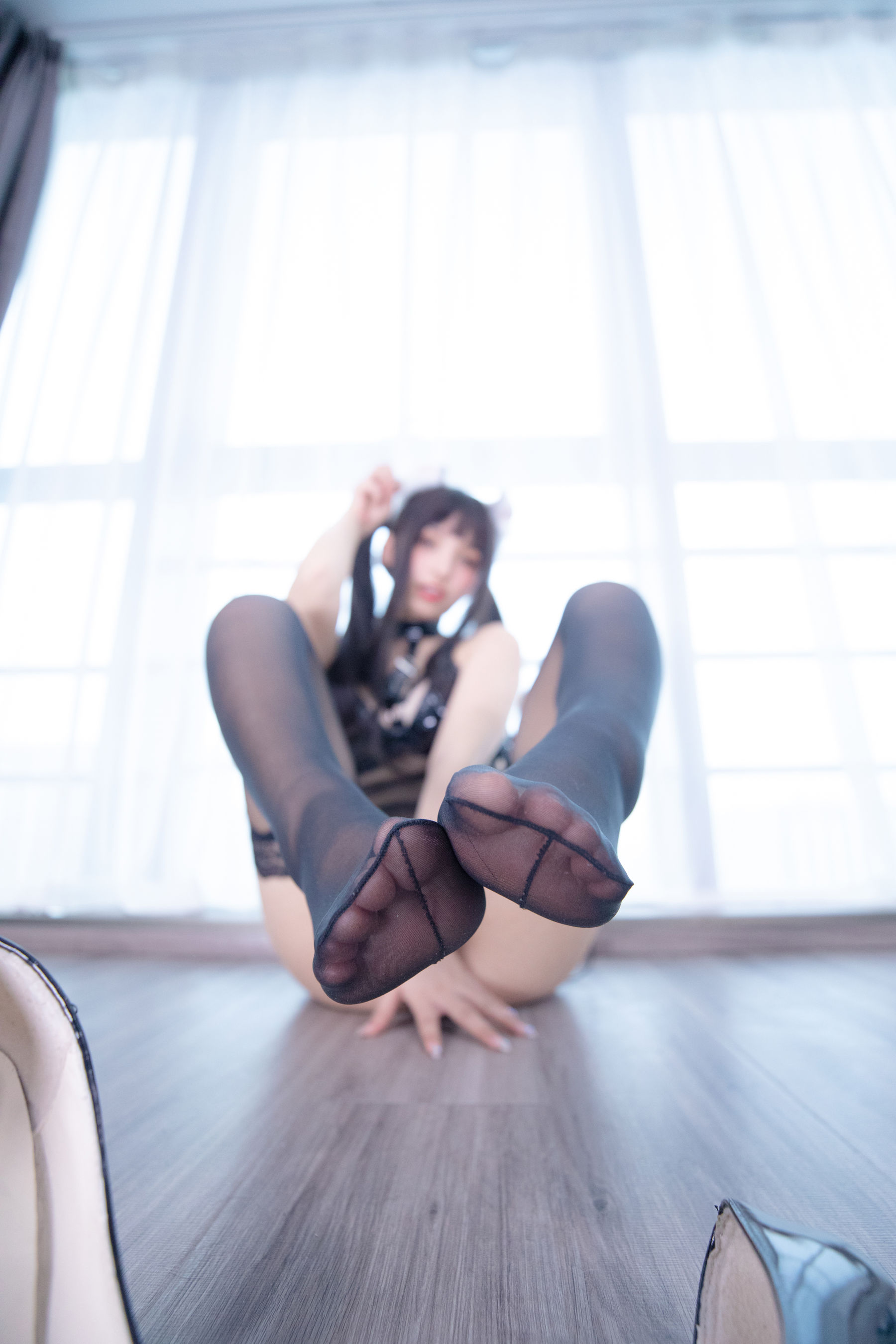 萝莉神楽板真冬 黑丝与黑胶-图46