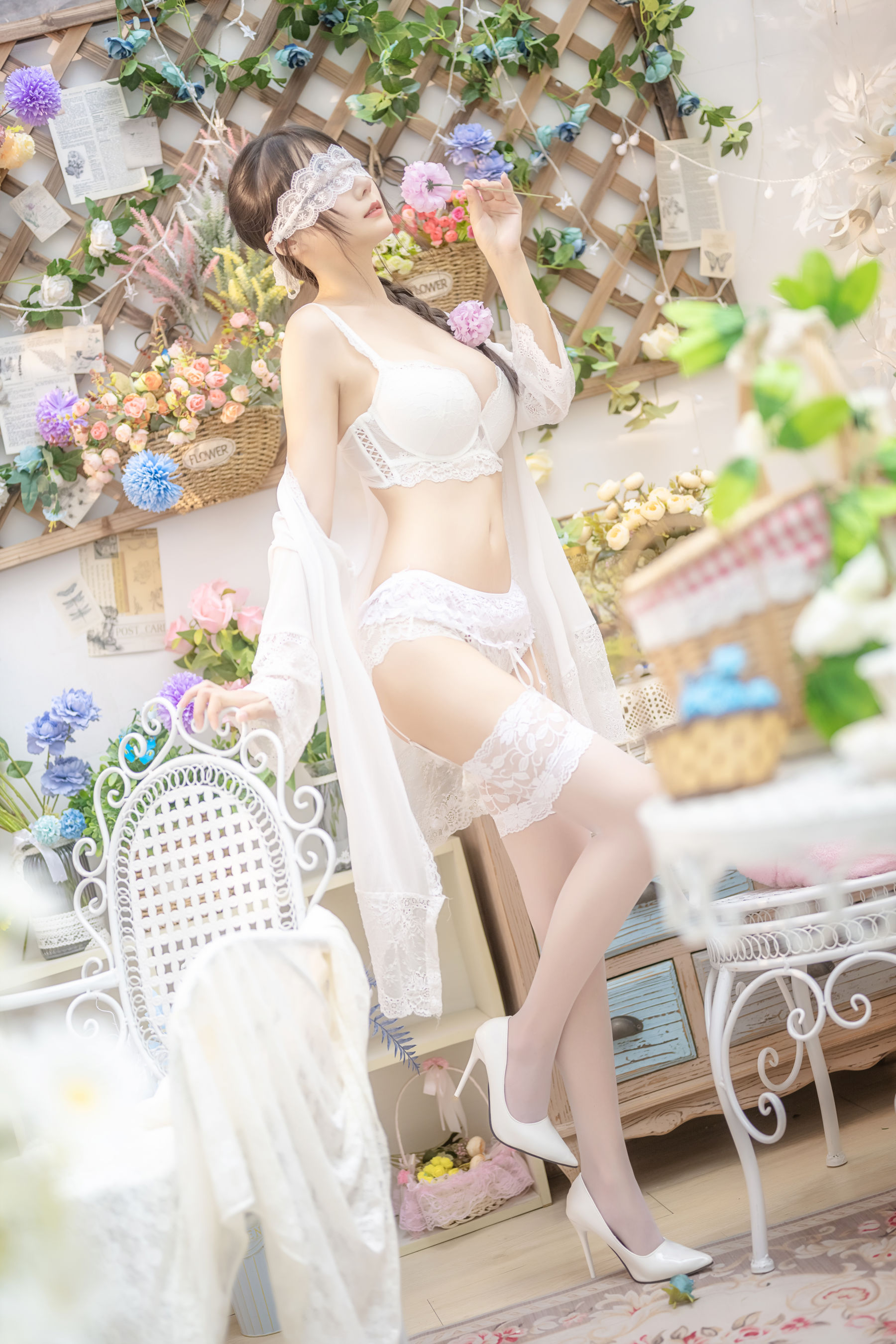 香草喵露露写真 - 白色玫瑰-图7
