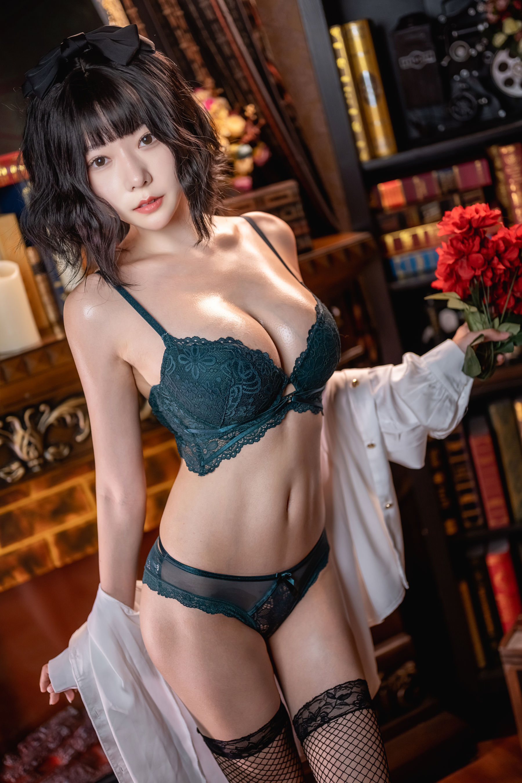 香草喵露露写真 - 衬衫套装-图19