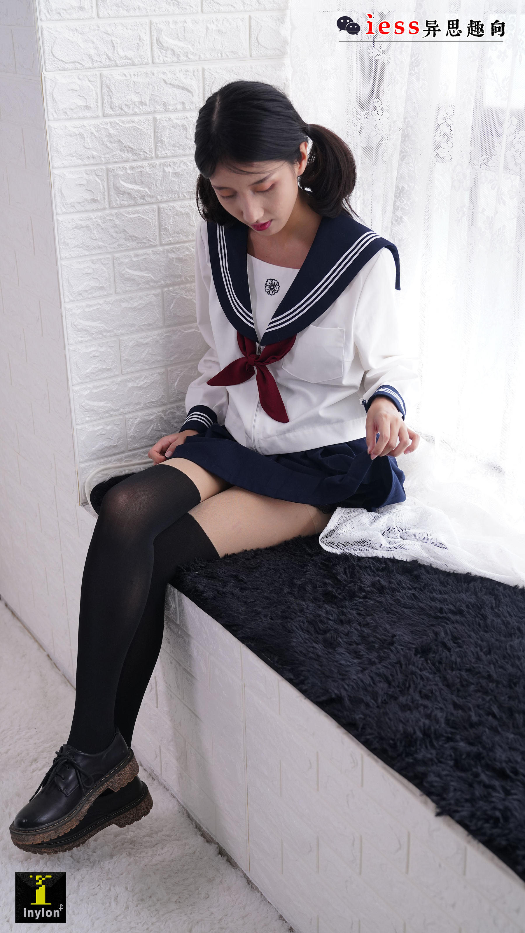 133 模特森爷 《假双短JK袜》-图1