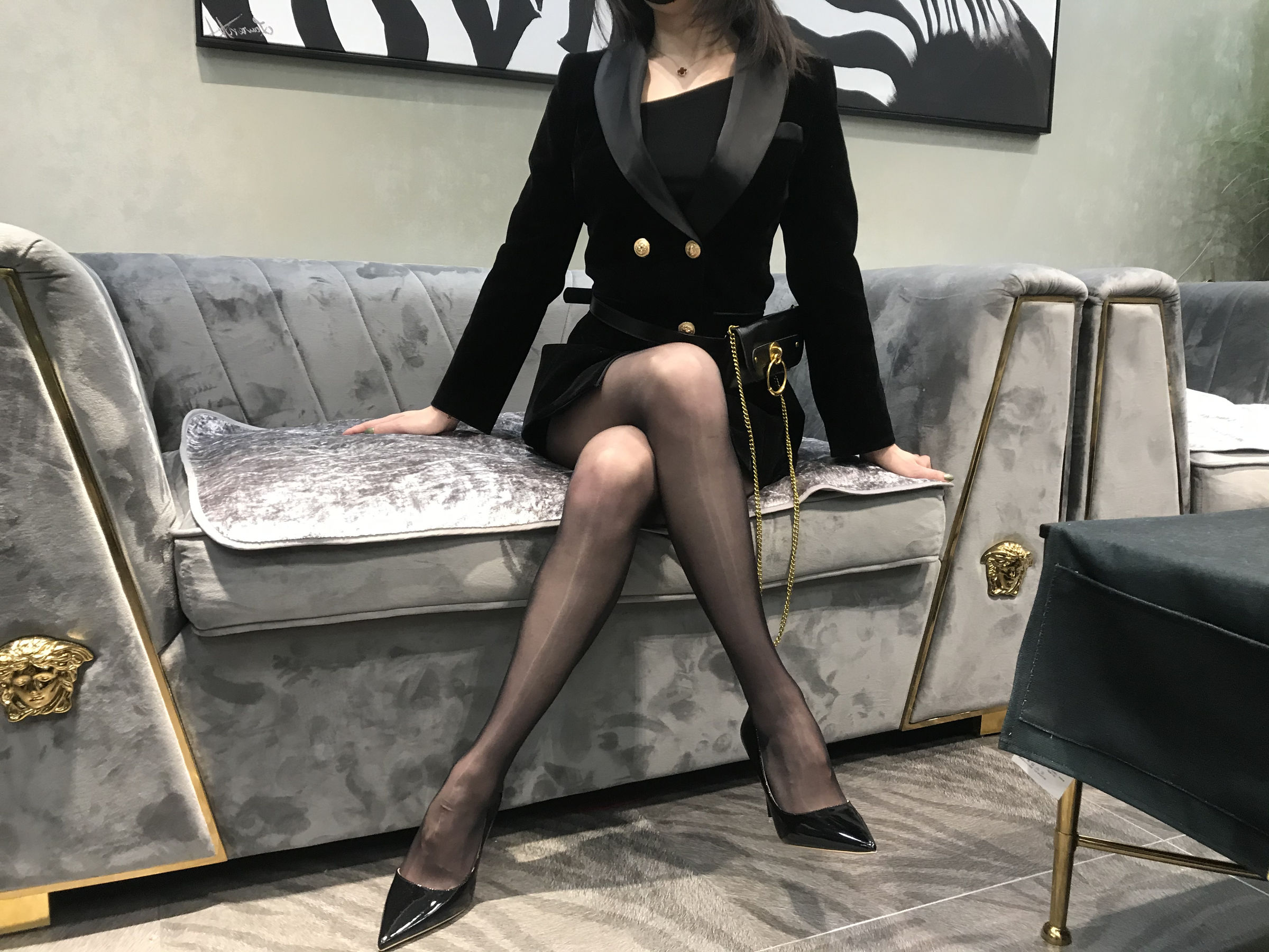 丝足博主麋鹿_Monroe 2020.03.15 会所黑丝-图5