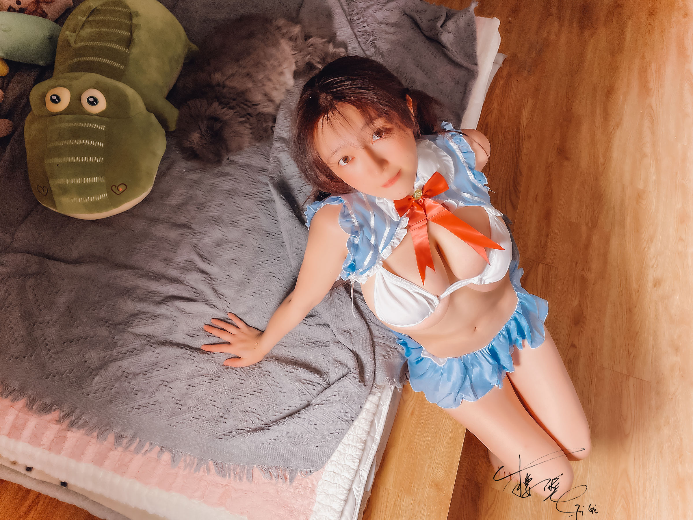 网络红人樱晚gigi - 蓝色比基尼-图12
