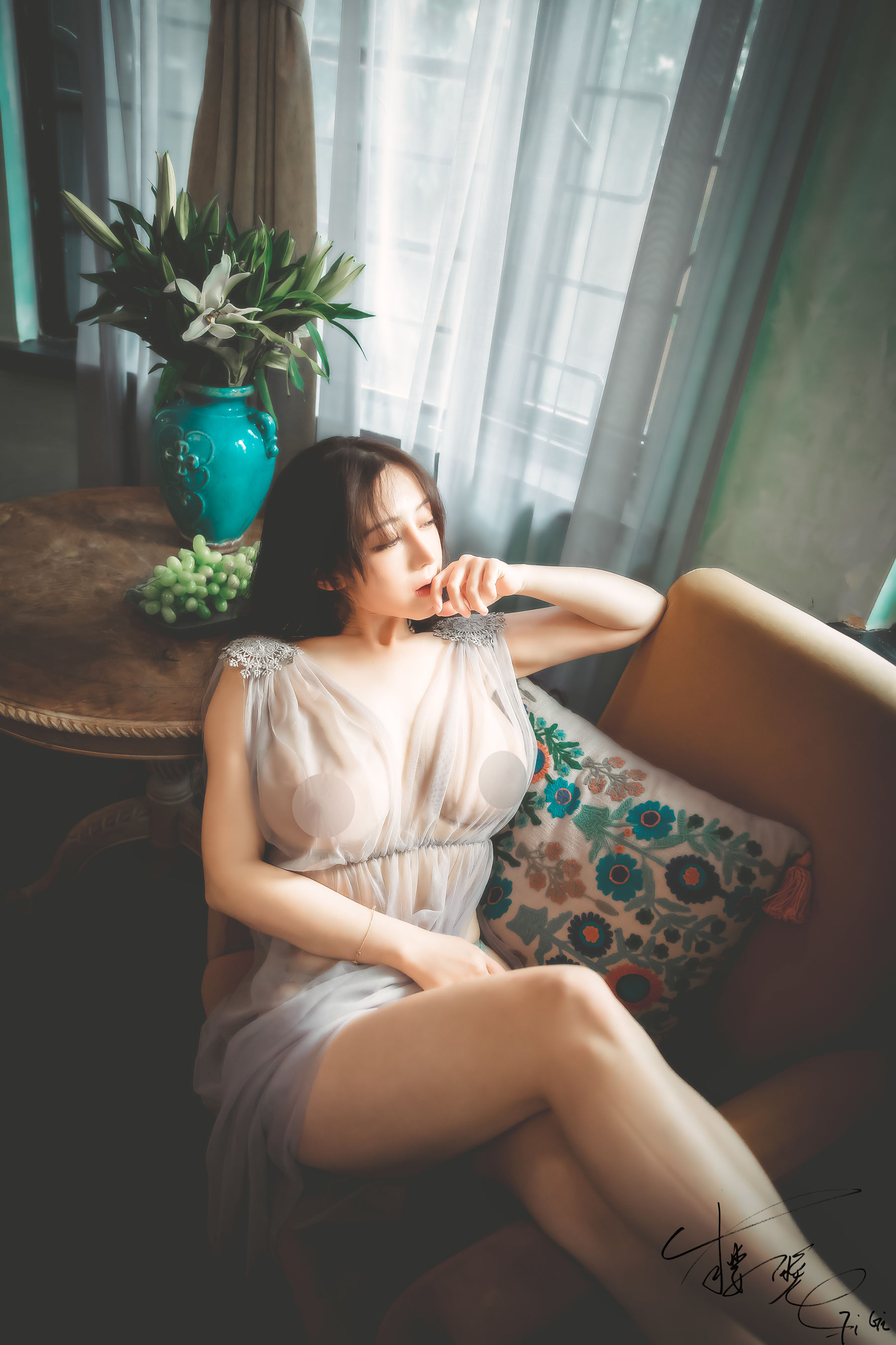 网络红人樱晚gigi - 薄纱-图6