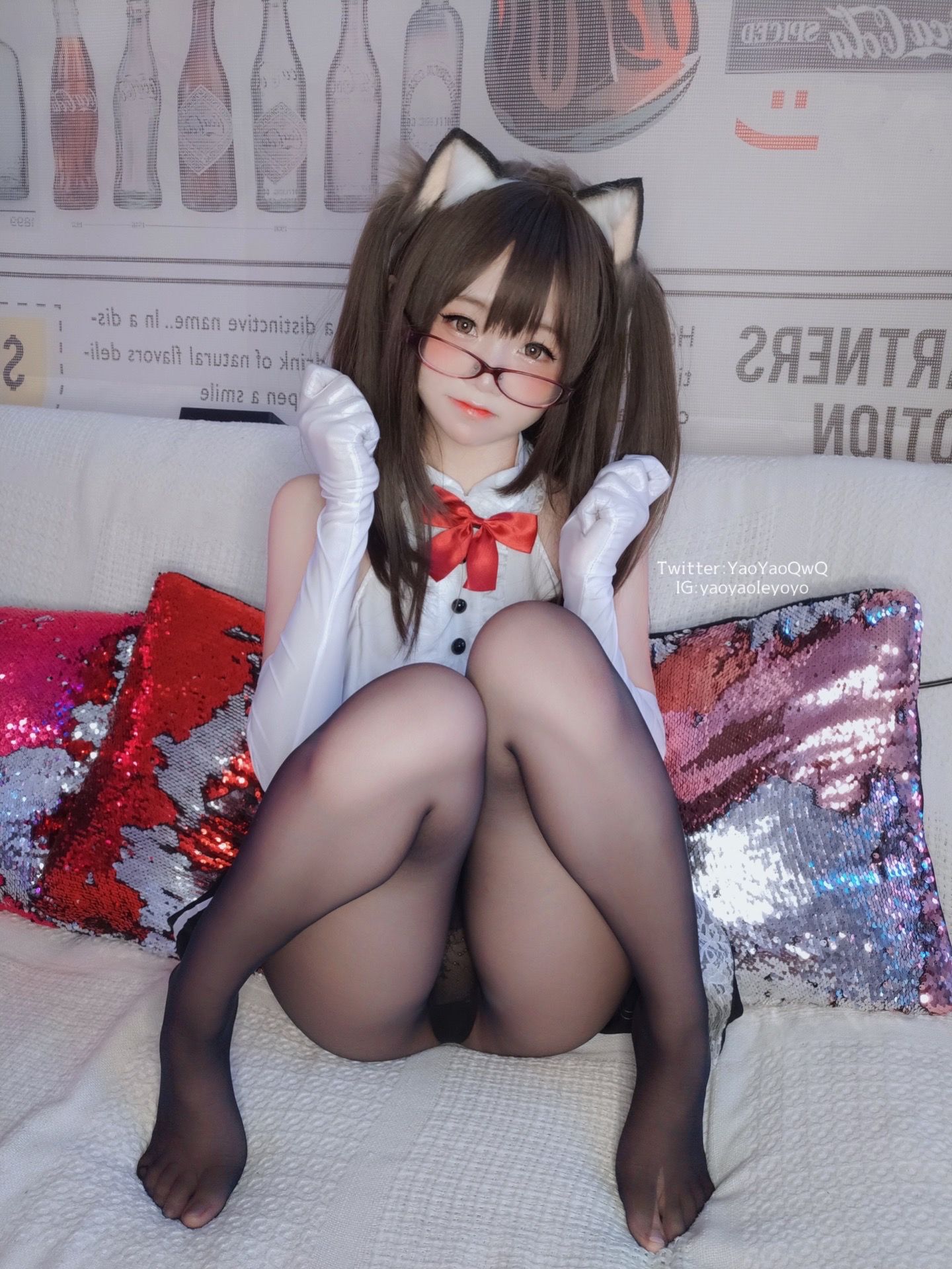 萌妹子Coser摇摇乐yoyo - 黑色紧身衣-图17