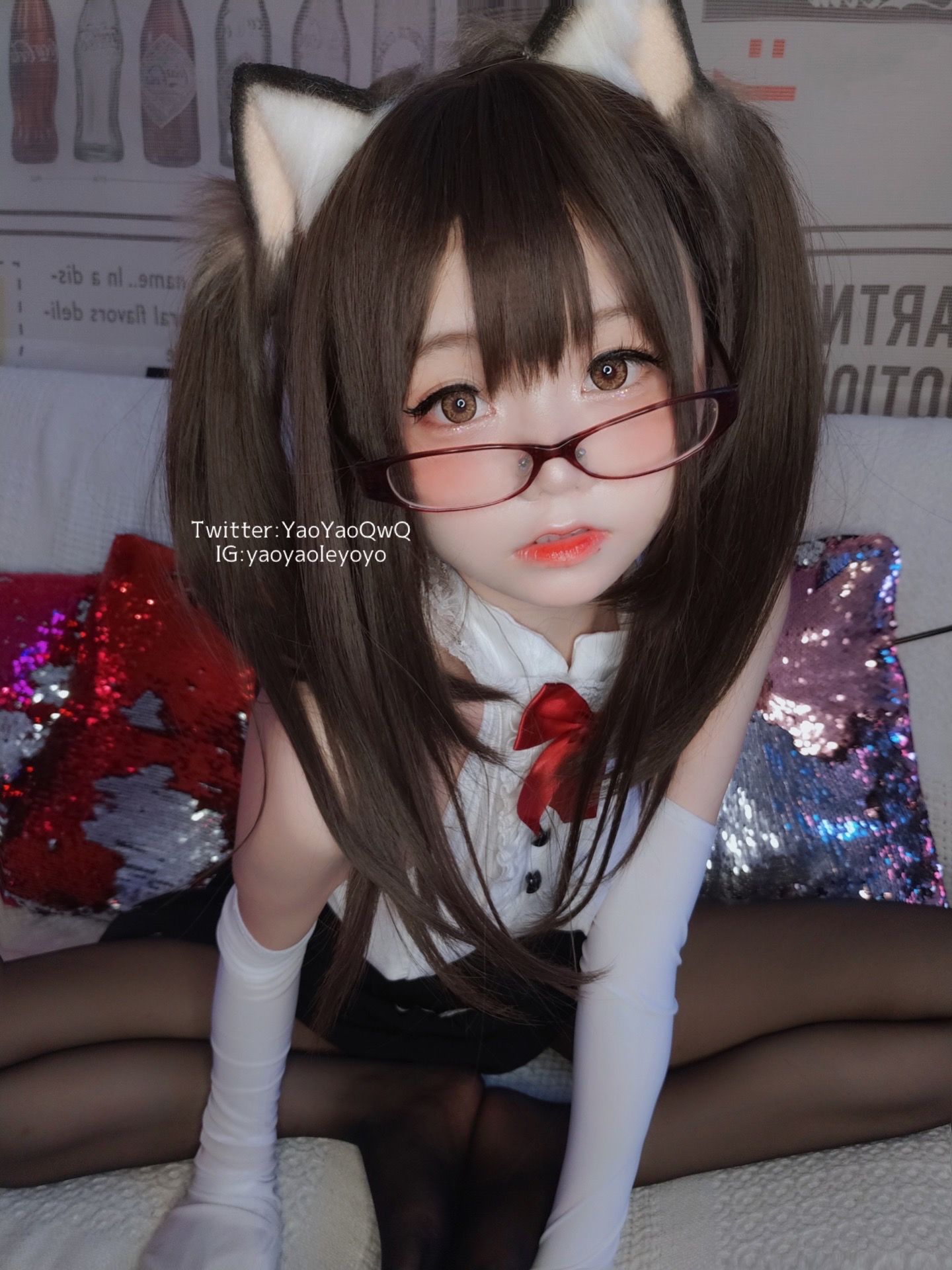 萌妹子Coser摇摇乐yoyo - 黑色紧身衣-图22
