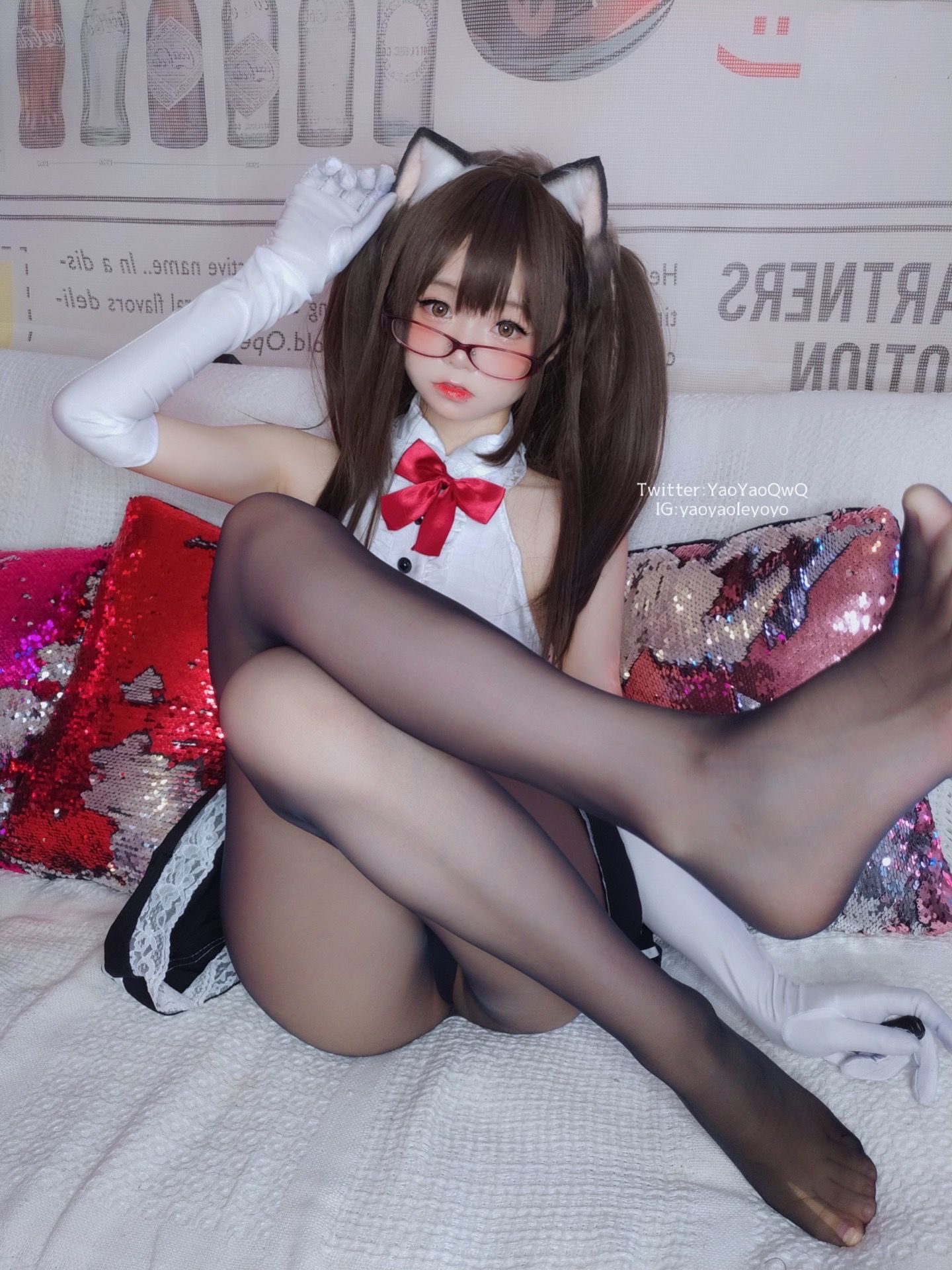 萌妹子Coser摇摇乐yoyo - 黑色紧身衣-图4