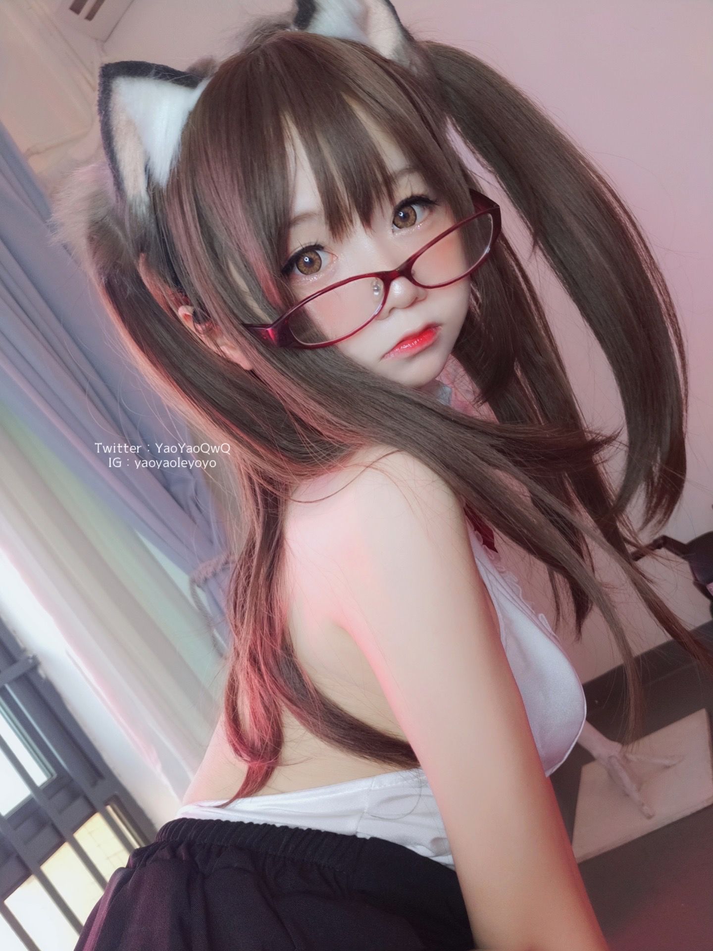 萌妹子Coser摇摇乐yoyo - 黑色紧身衣-图49