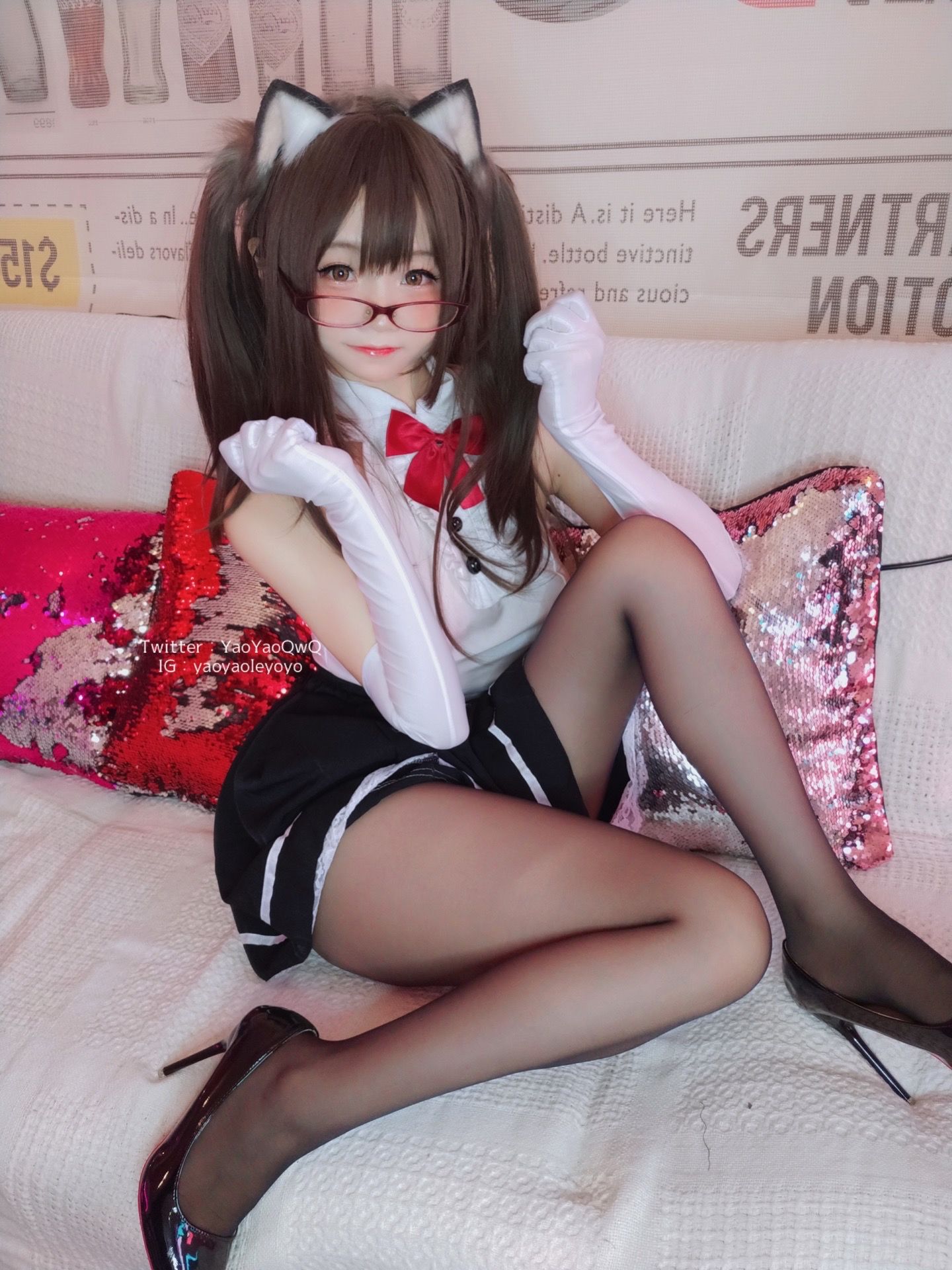 萌妹子Coser摇摇乐yoyo - 黑色紧身衣-图65