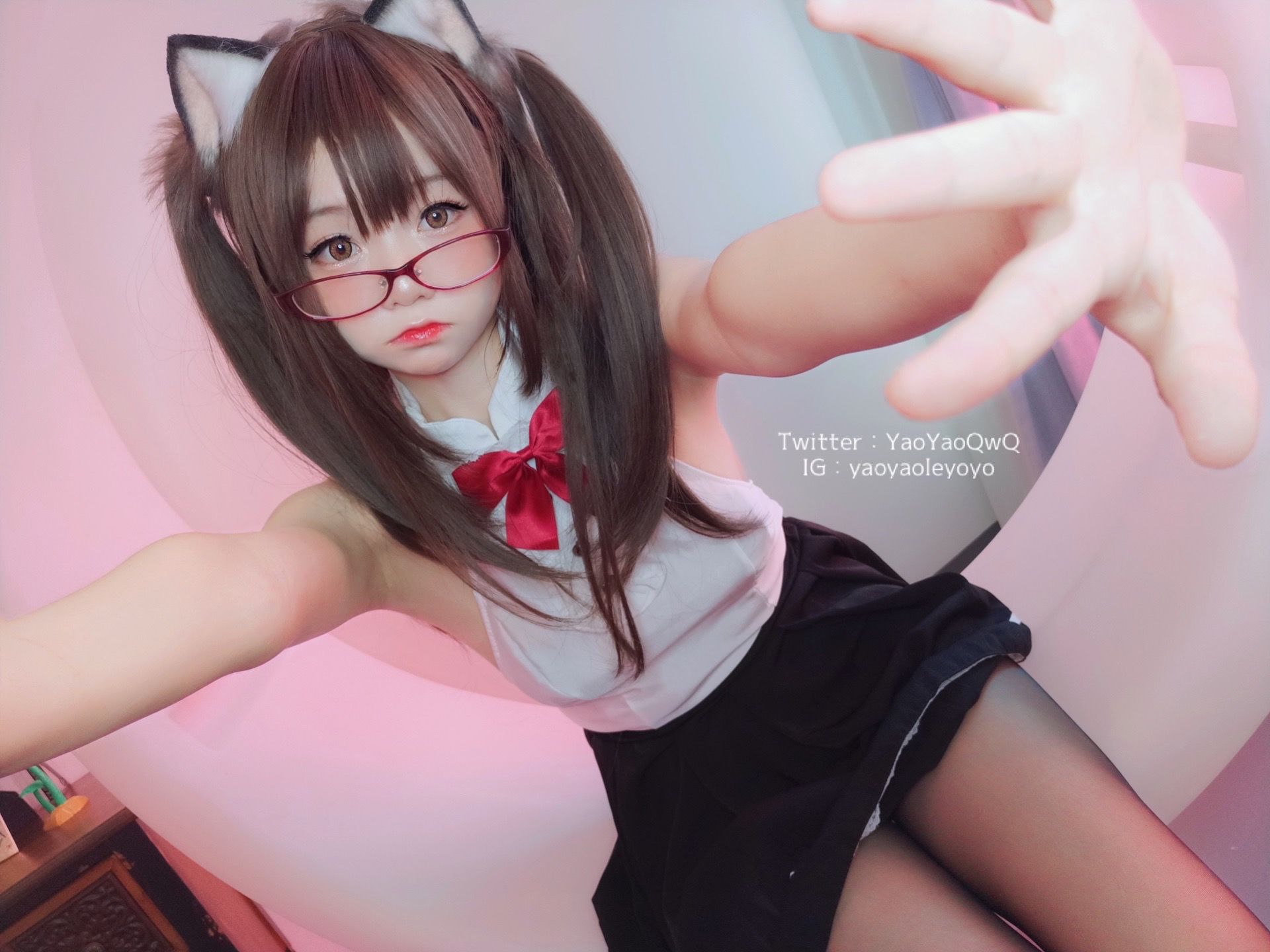萌妹子Coser摇摇乐yoyo - 黑色紧身衣-图67