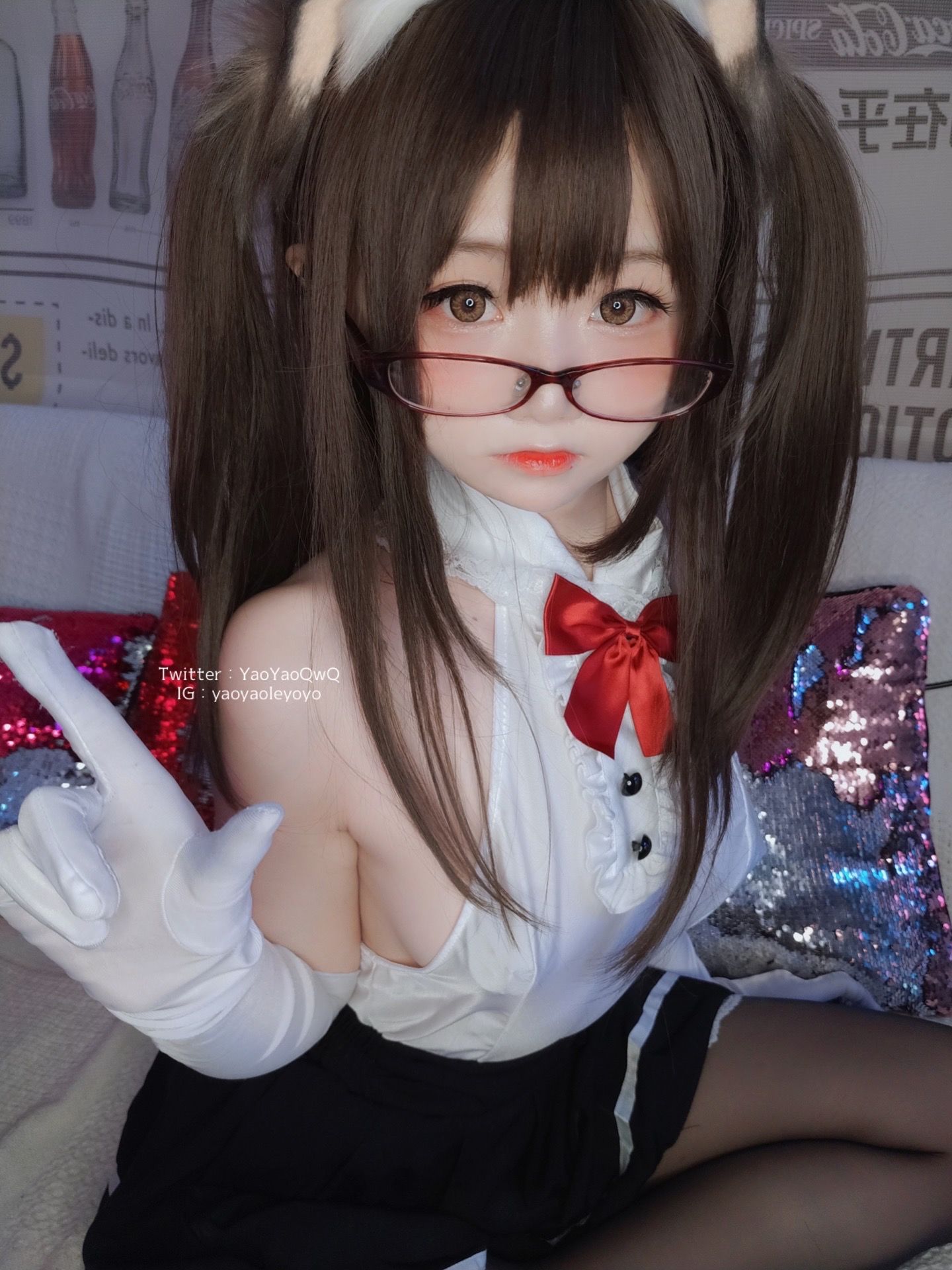 萌妹子Coser摇摇乐yoyo - 黑色紧身衣-图6
