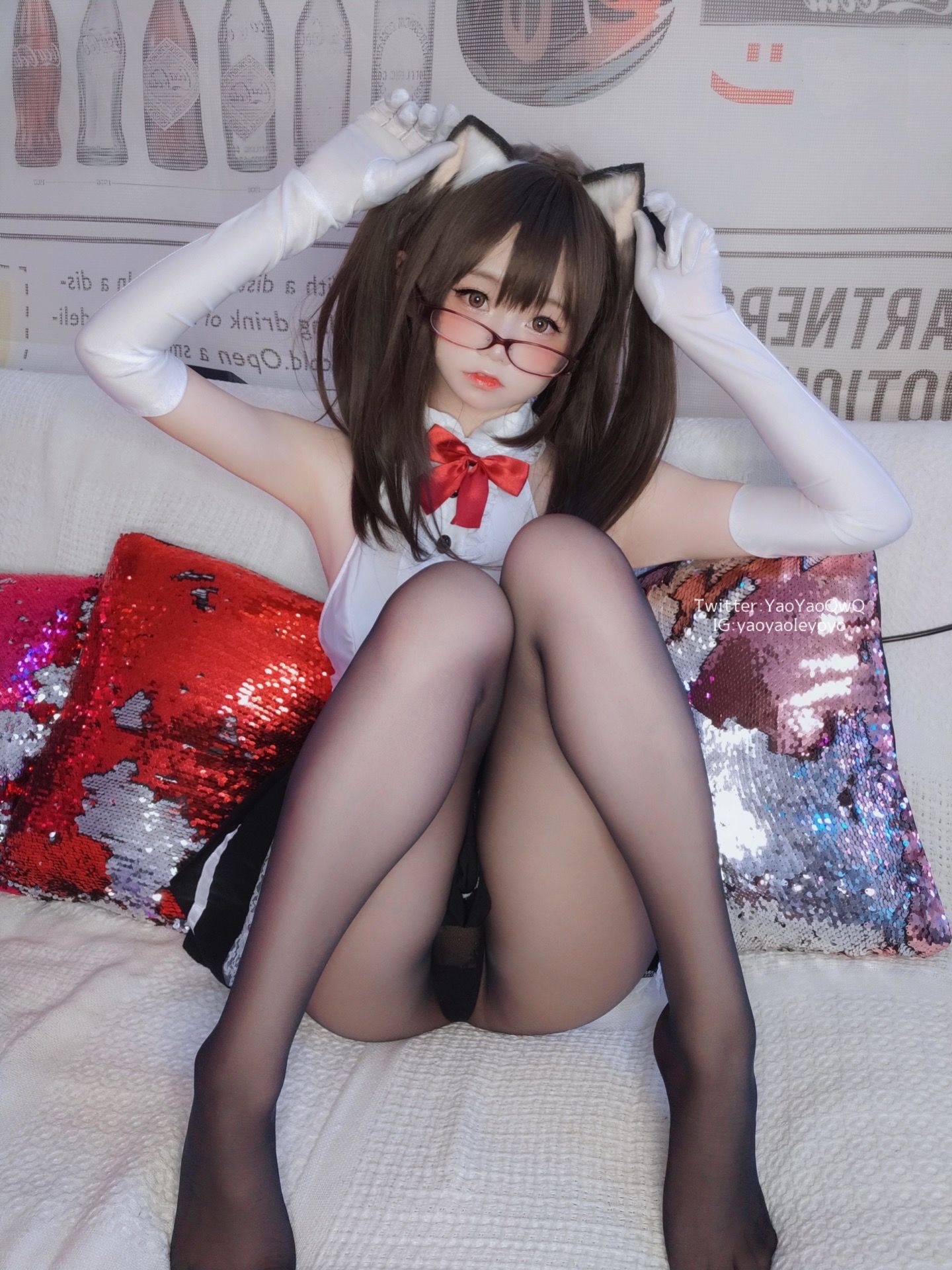 萌妹子Coser摇摇乐yoyo - 黑色紧身衣-图85