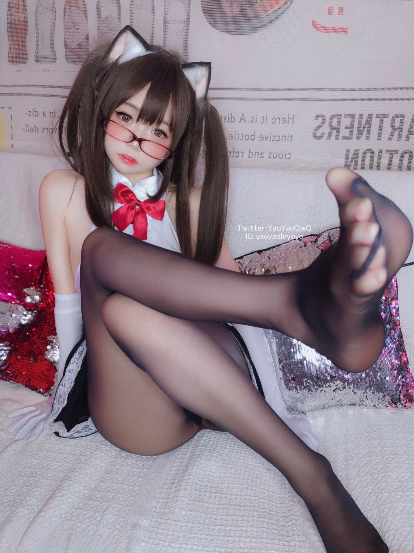 萌妹子Coser摇摇乐yoyo - 黑色紧身衣-图94