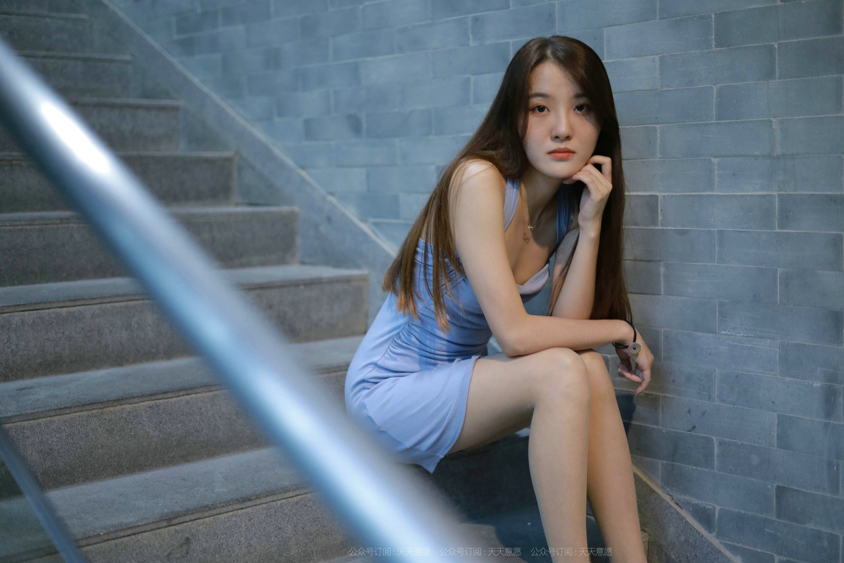 模特：婉苹《楼梯间的蓝衣美女》-图40