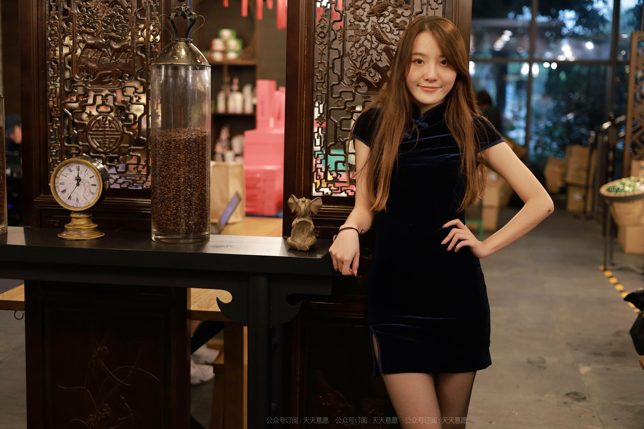 模特：婉苹《迷人黑色旗袍》-图5