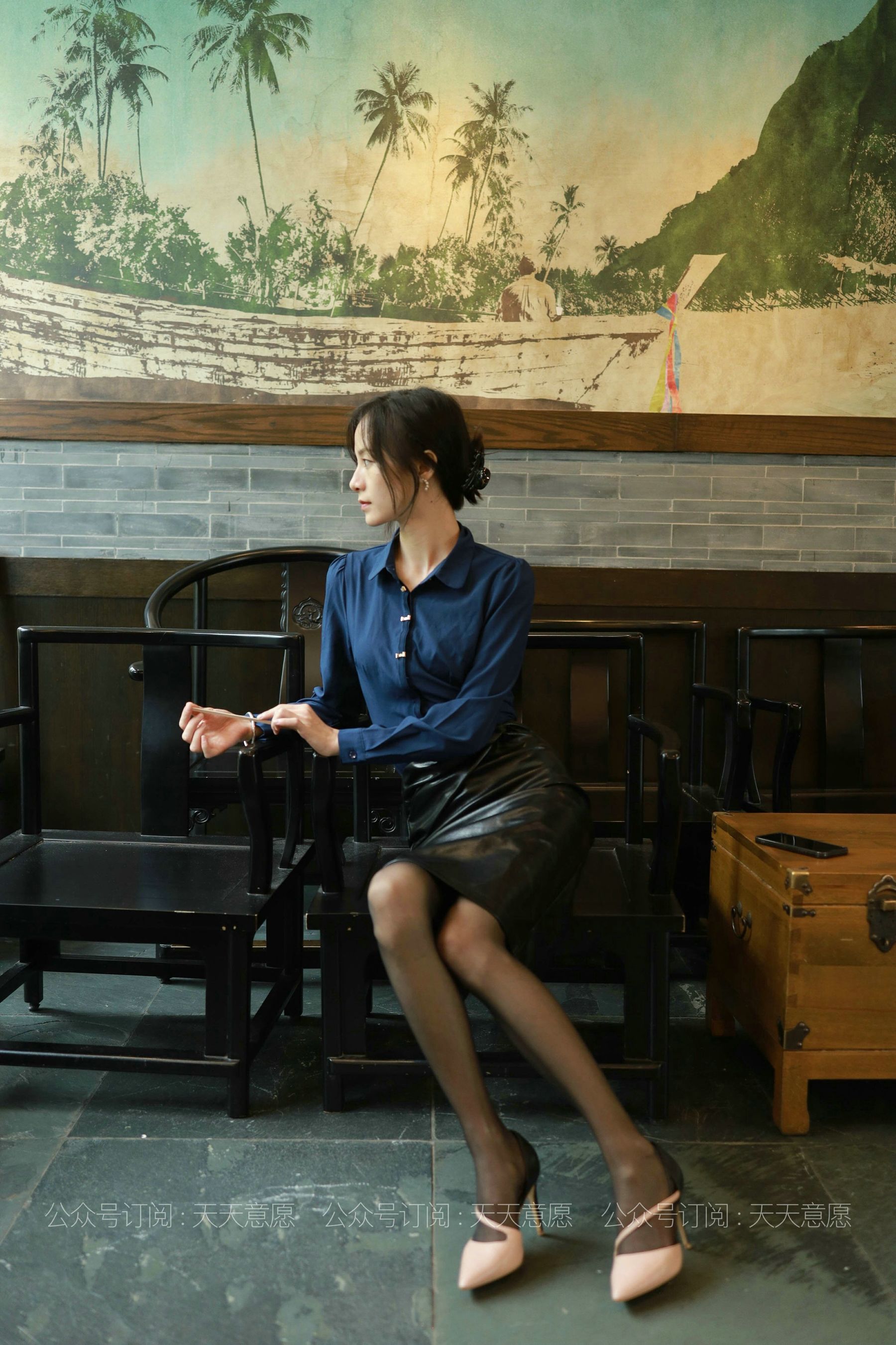 模特：小六《黑色皮短裙》-图28