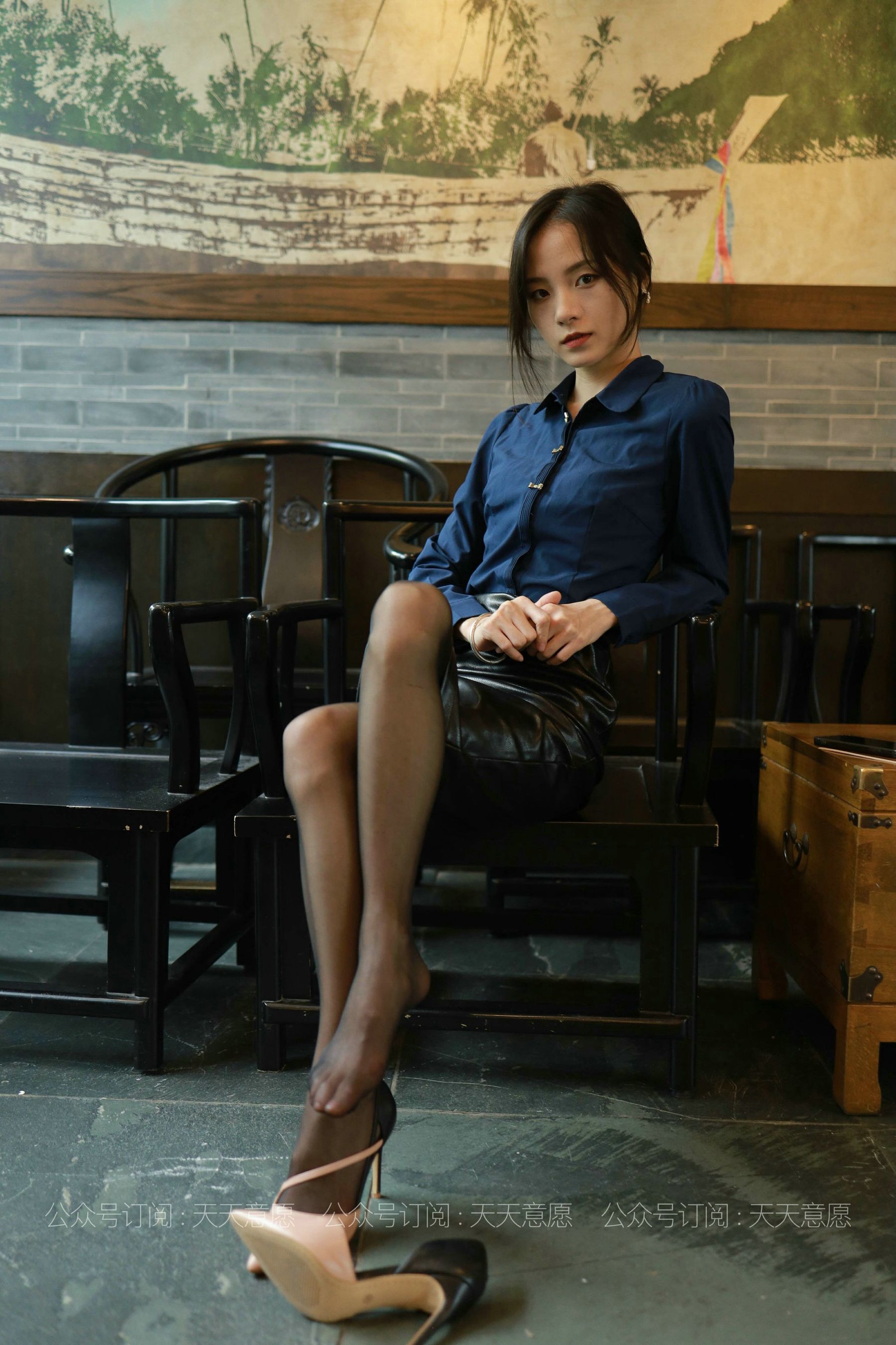 模特：小六《黑色皮短裙》-图34