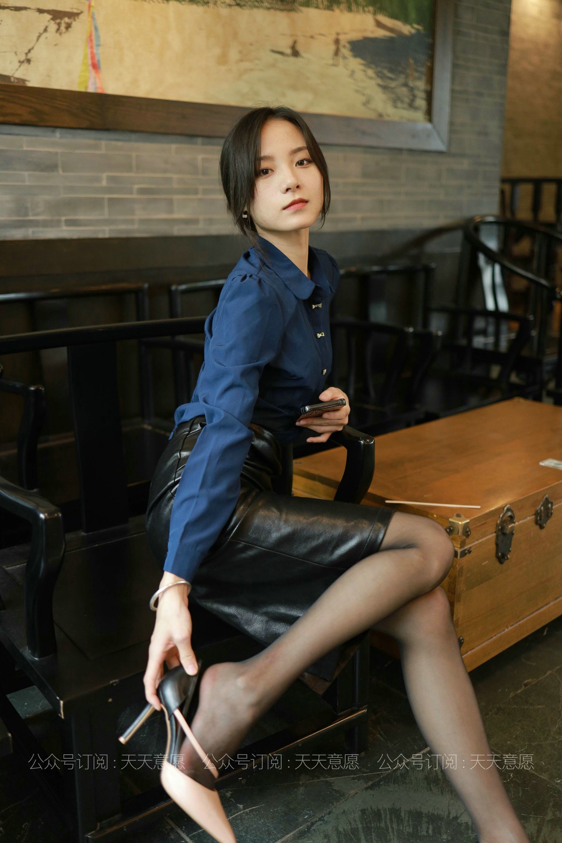 模特：小六《黑色皮短裙》-图59