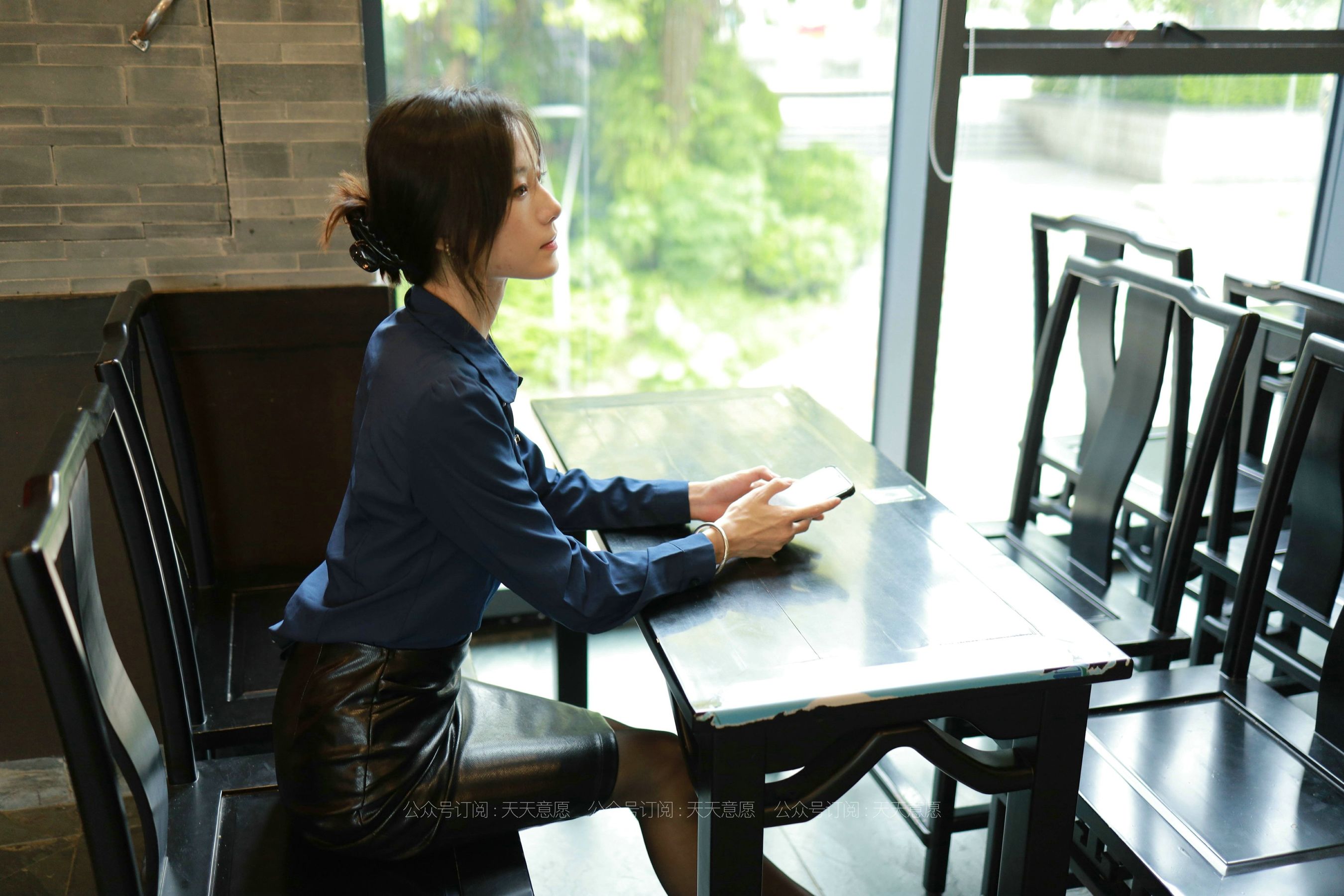 模特：小六《黑色皮短裙》-图71