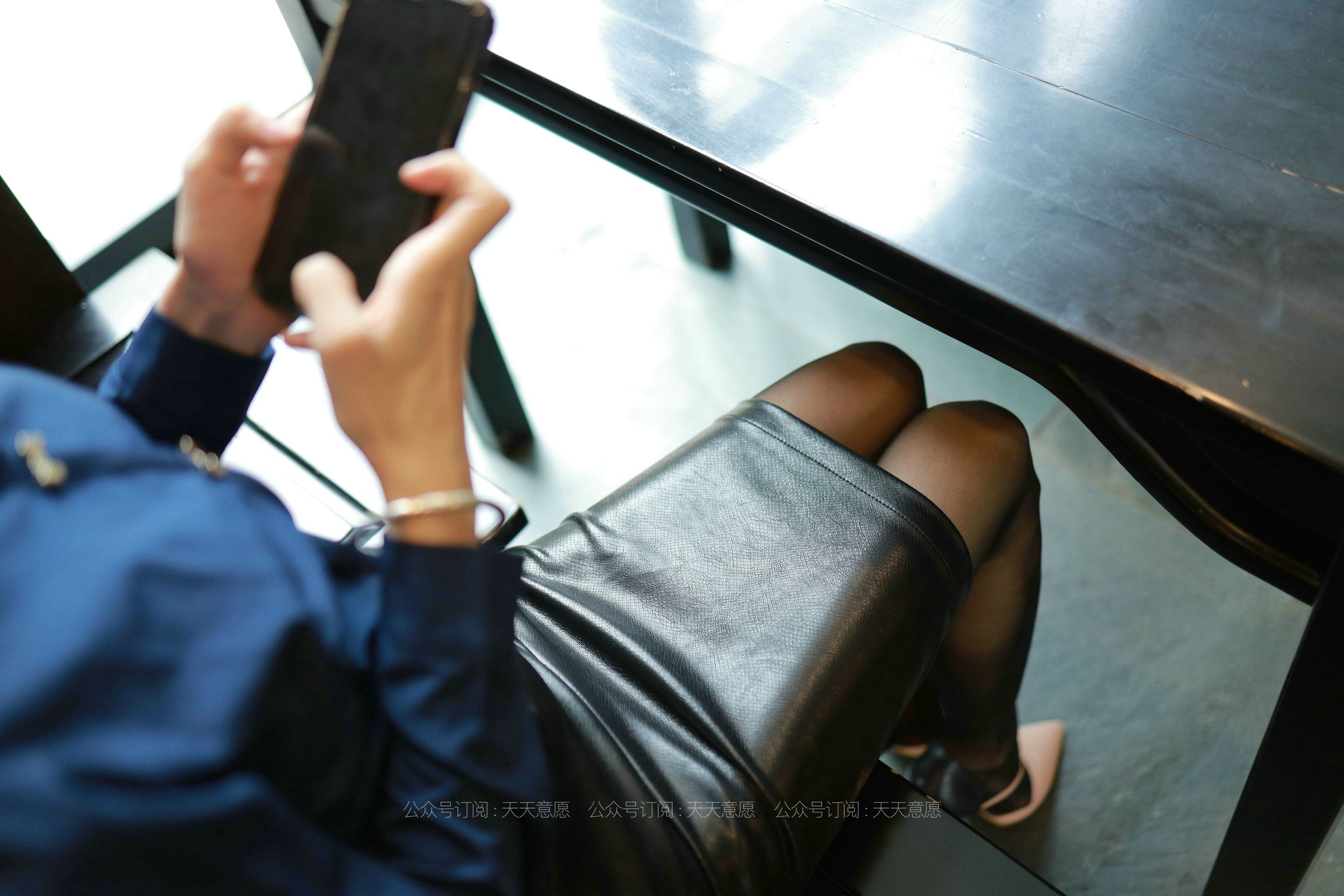 模特：小六《黑色皮短裙》-图72