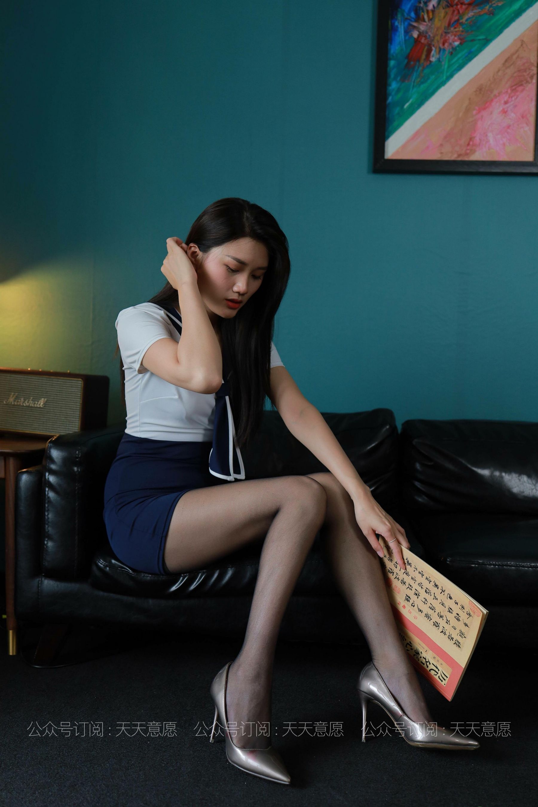 模特：羽西《沙发上的黑丝》-图44