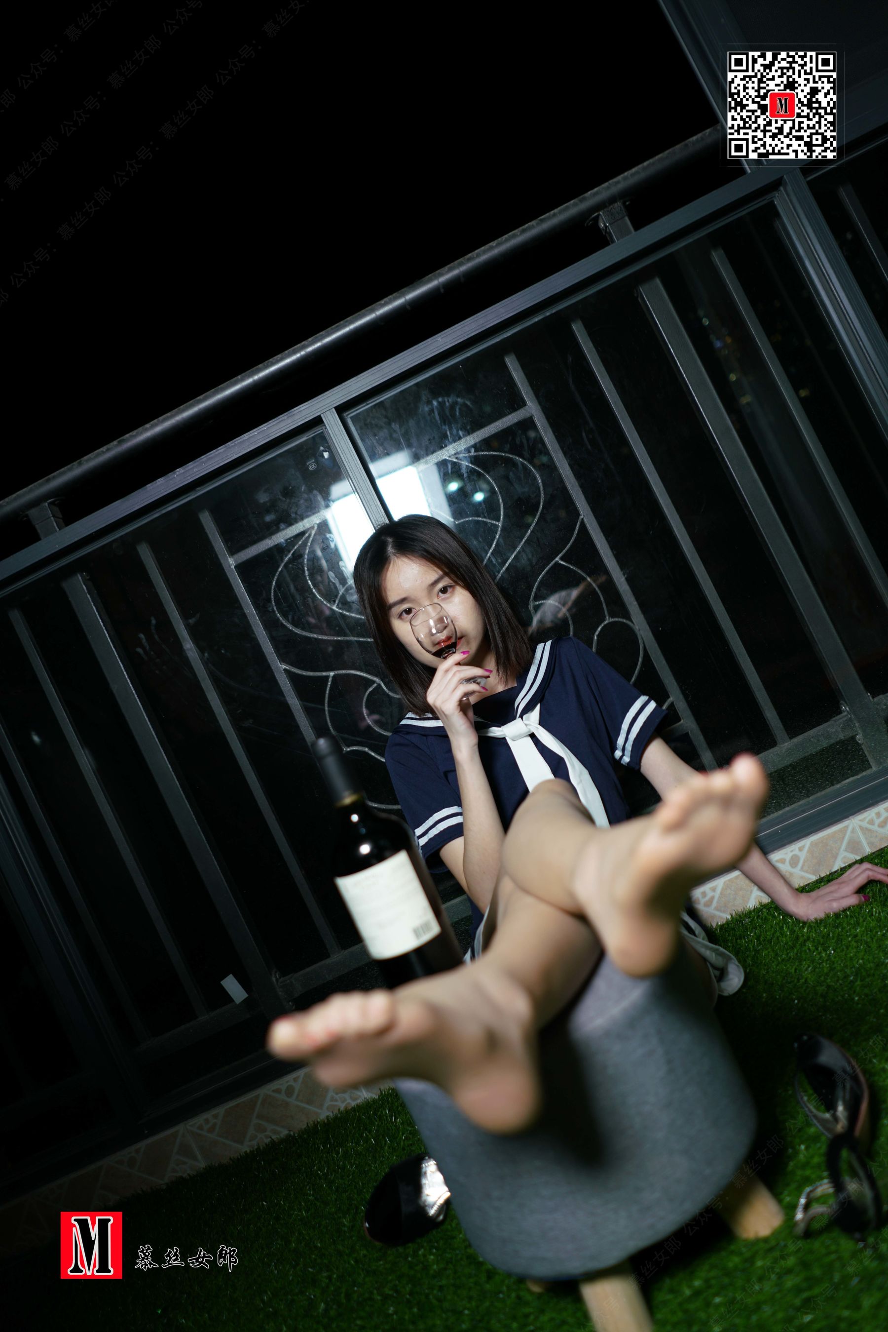 No.090 阳台白裙肉丝夜摄-图116