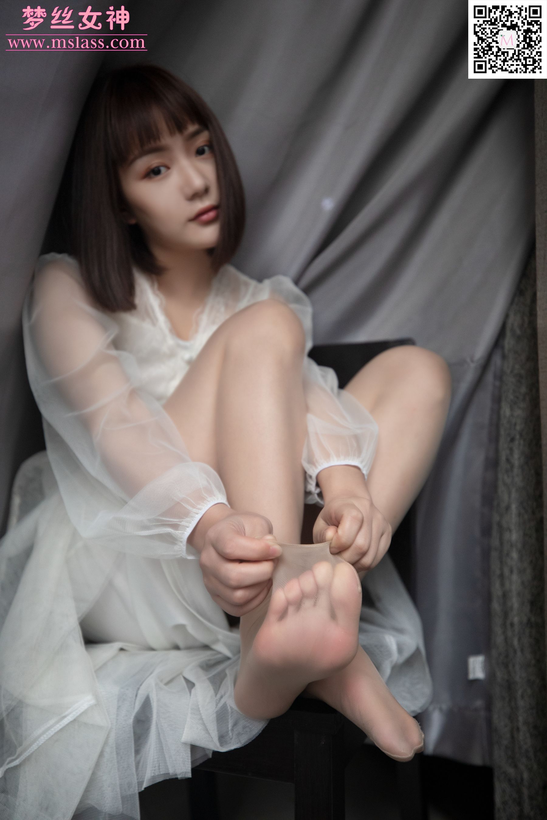 莎莎 透明白纱裙-图56