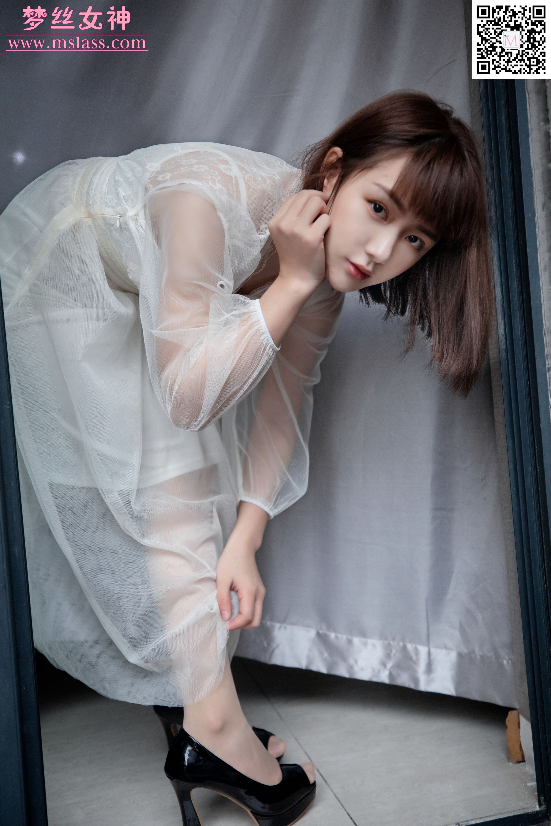 莎莎 透明白纱裙-图62